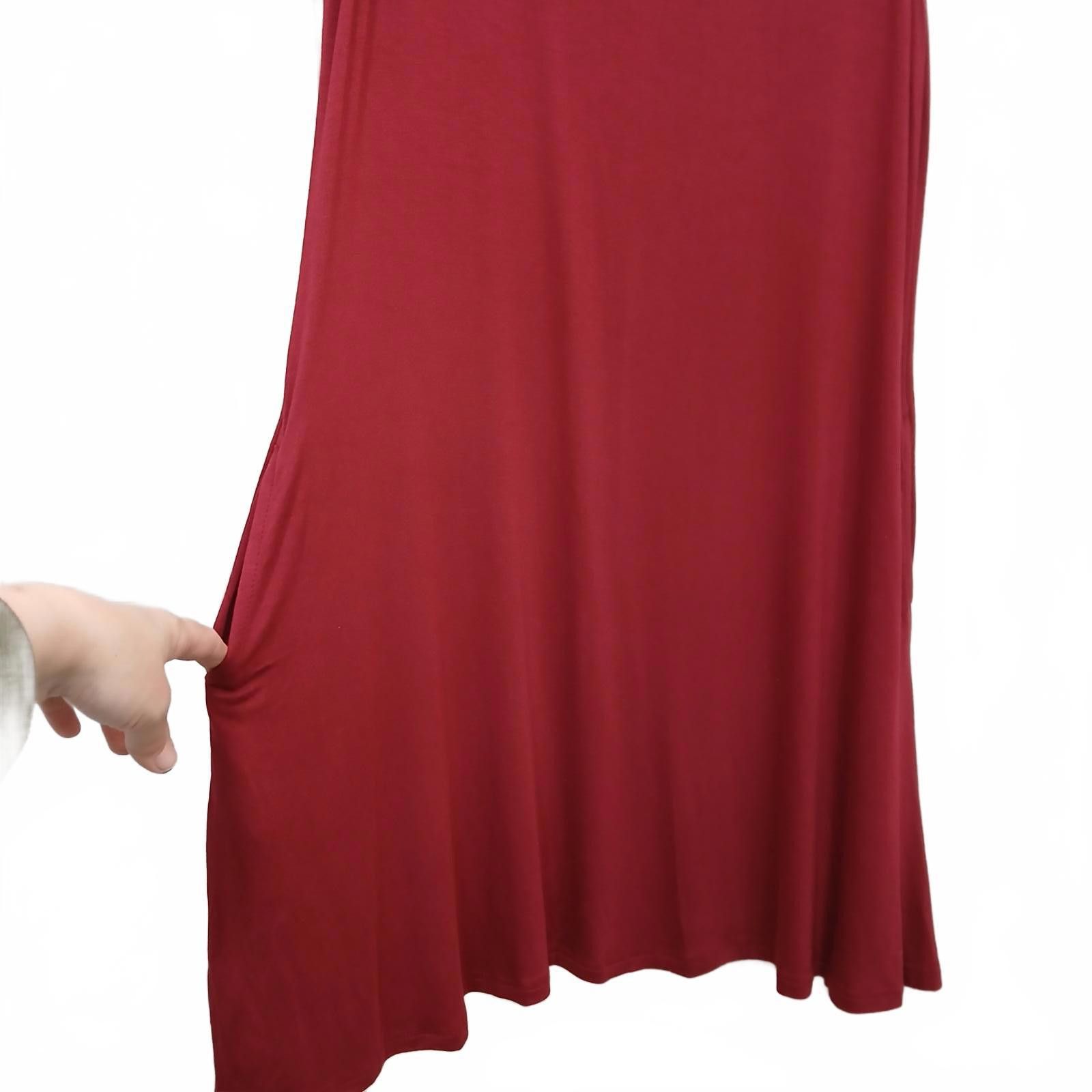 Designer NWT AUSELILY Women's Casual Red Tank Dress Medium Size M / US 6-8 / IT 42-44 - 3 Thumbnail