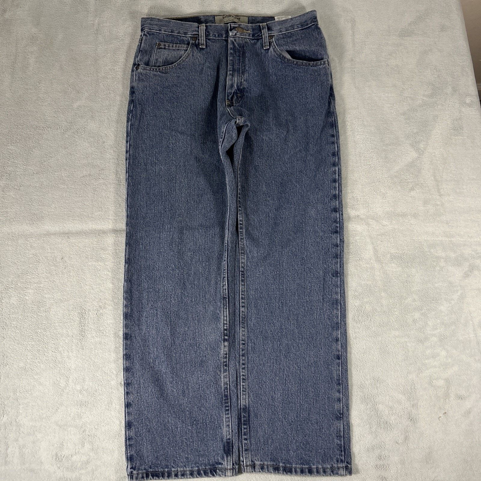 Wrangler Y2k 2000s Wrangler Baggy Straight Jeans Mens 34x29 Hamilton Size US 34 / EU 50 - 2 Thumbnail