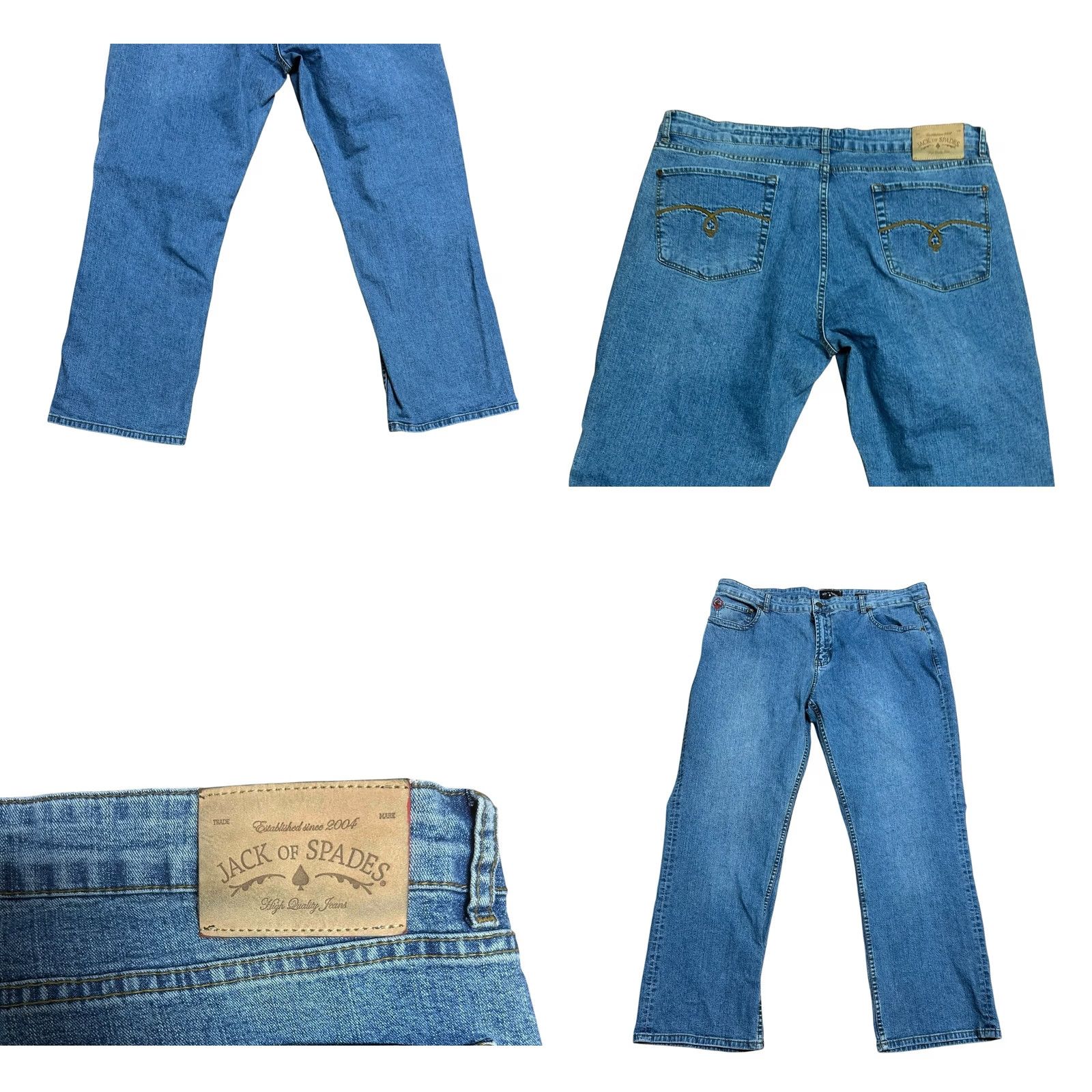 Vintage Jack Of Spades Jeans Men 42x30 The High Roller Stretch Denim Straight Leg Regular Fit Blue 5-Pocket Logo Vintage No Size US 42 / EU 58 - 10 Thumbnail