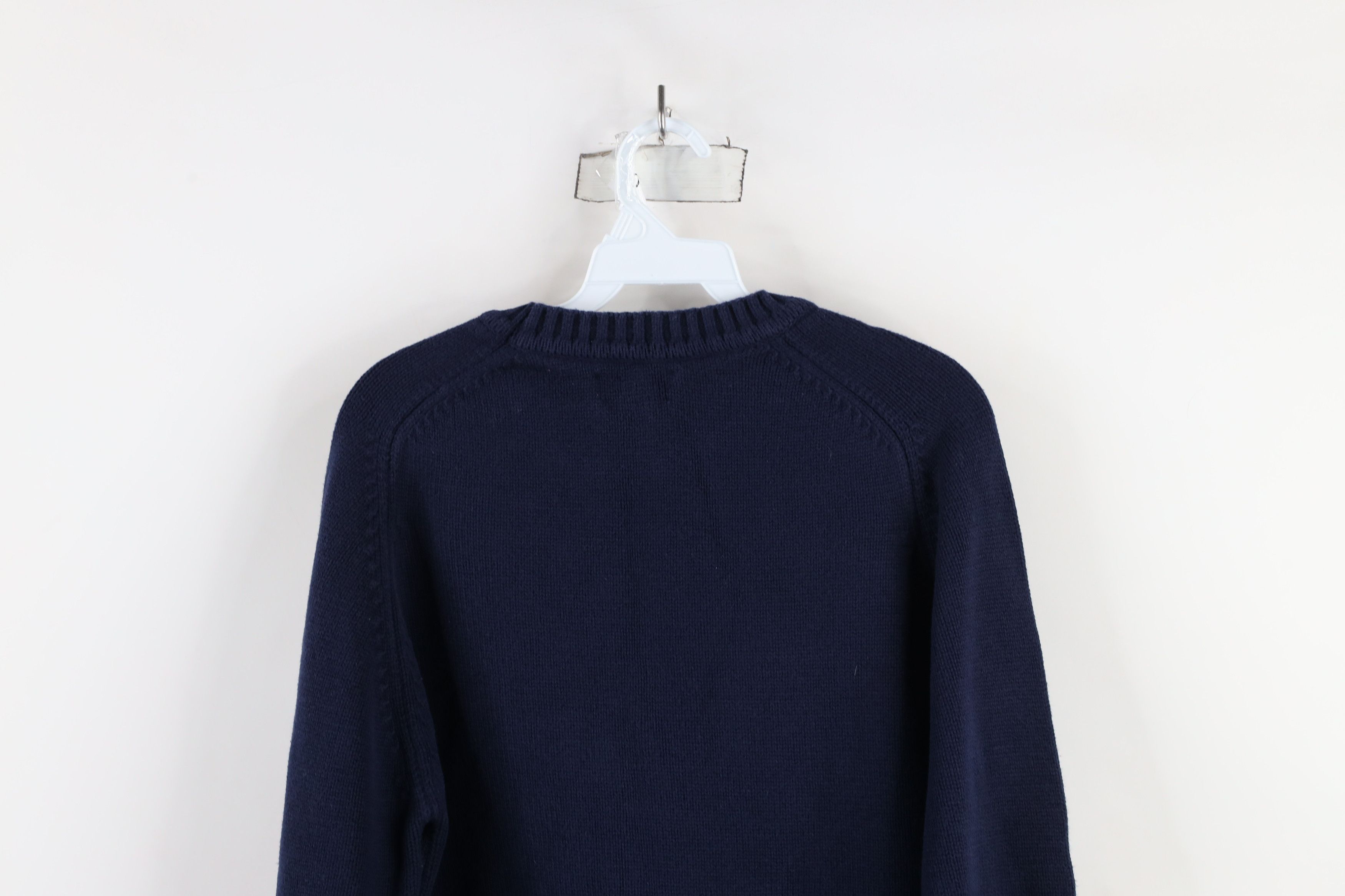 L.L. Bean × Vintage Vintage 90s LL Bean Cotton Knit Crewneck Sweater Blue USA Size M / US 6-8 / IT 42-44 - 7 Thumbnail
