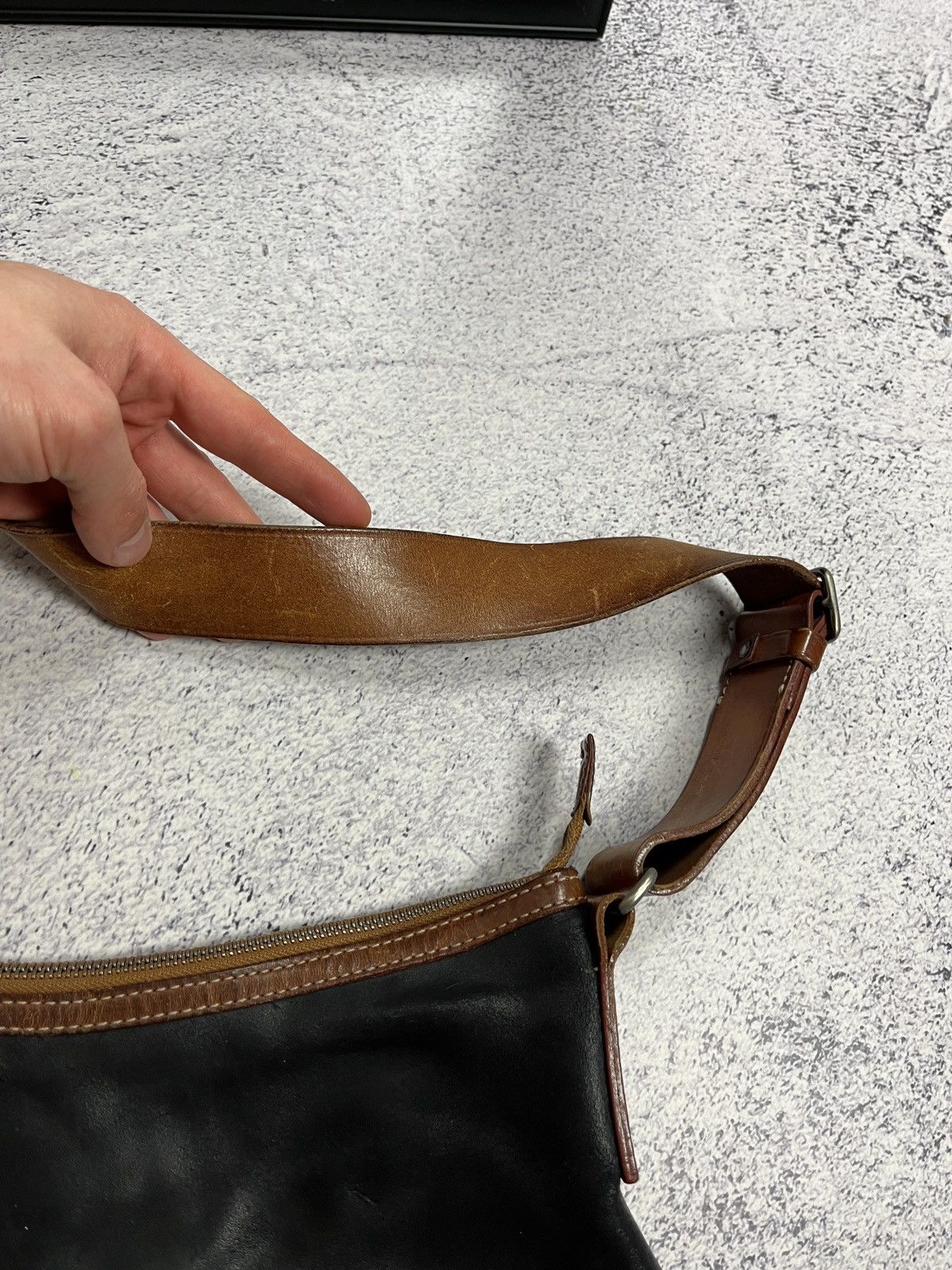 Genuine Leather × Vintage Vintage Francesco Biasa Genuine Split Leather Shoulder Bag Size ONE SIZE - 10 Thumbnail