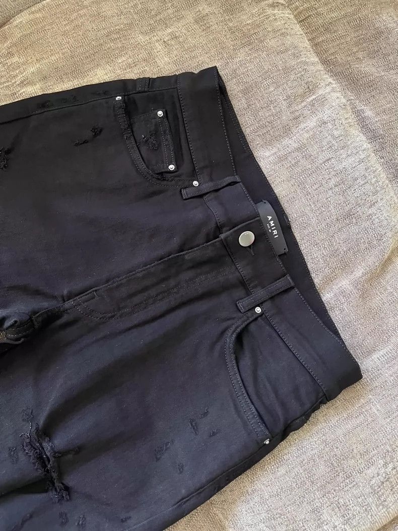 Amiri Amiri Knife-cut jeans black big destruction 2501-Nextarrow Size US 30 / EU 46 - 2 Thumbnail