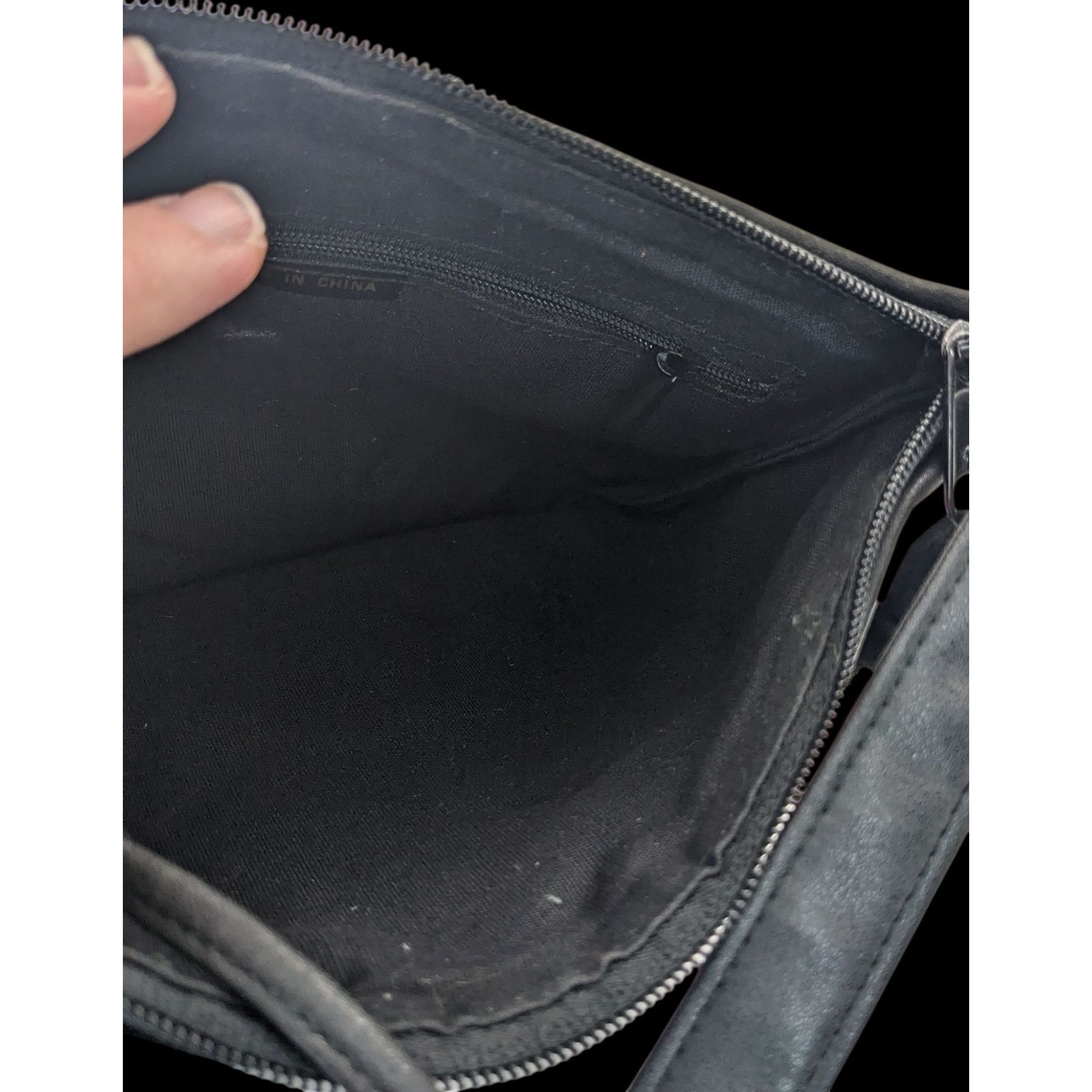 Other Gothic Black Suede Shoulder Bag With Quilted Leather Base & Size ONE SIZE - 4 Thumbnail