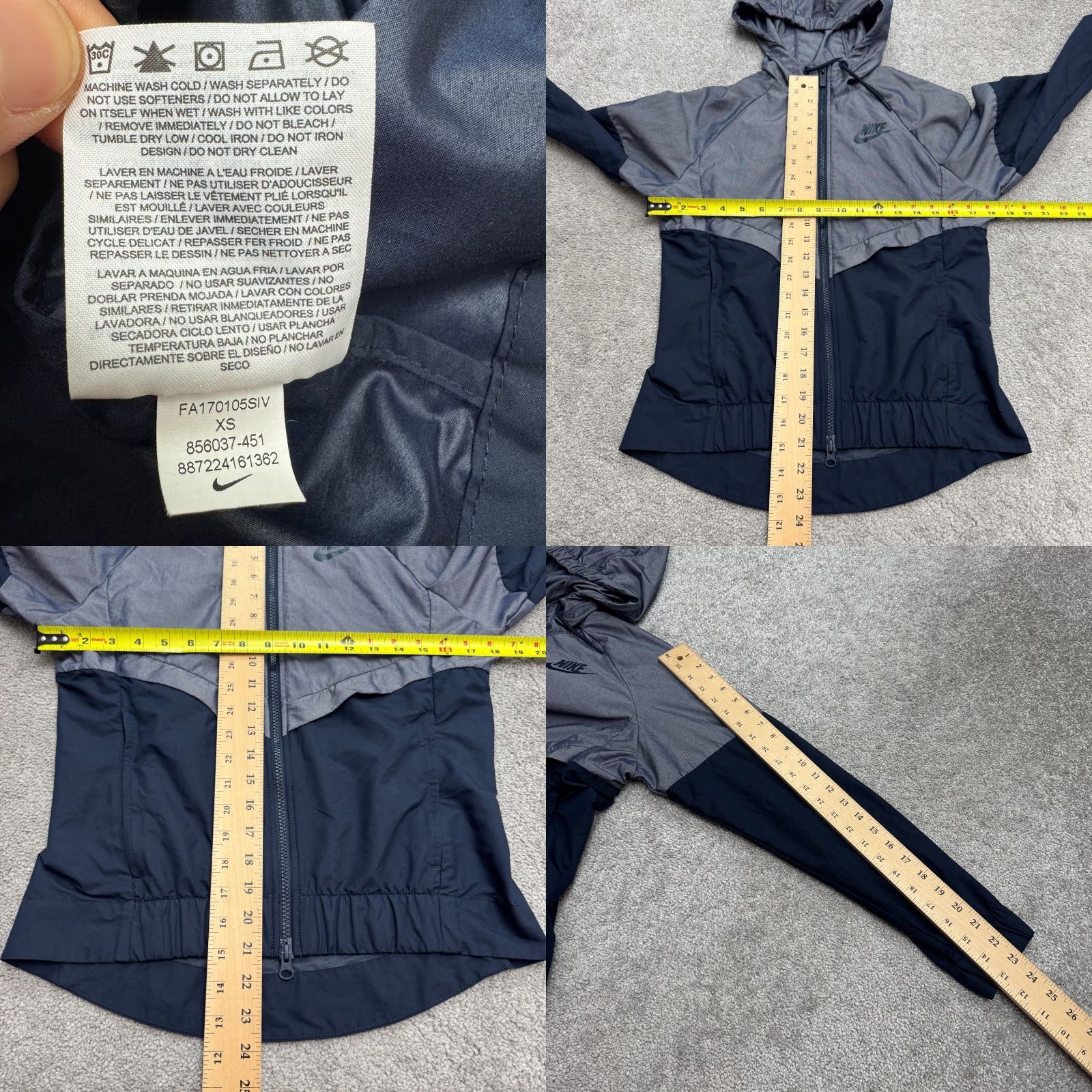 Nike Nike Hoodie Windbreaker Jacket Womens XS Blue Colorblock Lightweight Full Zip Size XS / US 0-2 / IT 36-38 - 9 Thumbnail