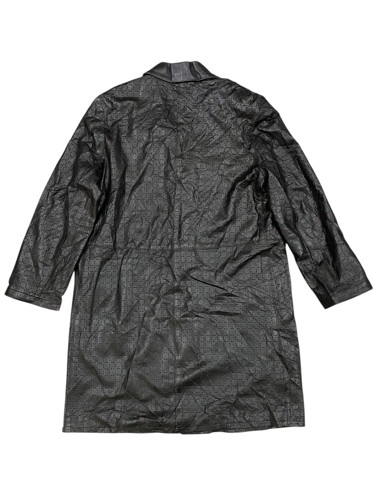 Vera Pelle Vtg Exploit Textured Leather Coat Avant Garde Matrix Trench Size US M / EU 48-50 / 2 - 2 Thumbnail