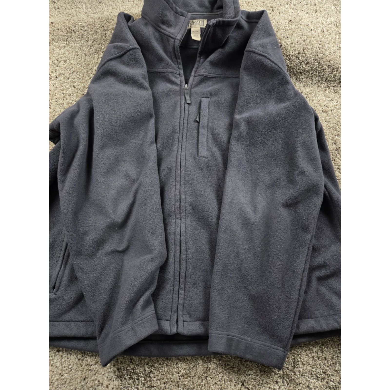 Vintage Duluth Trading Shoreman Fleece Jacket Mens 3XLT Gray Full Zip Windproof Size US XL / EU 56 / 4 - 3 Thumbnail