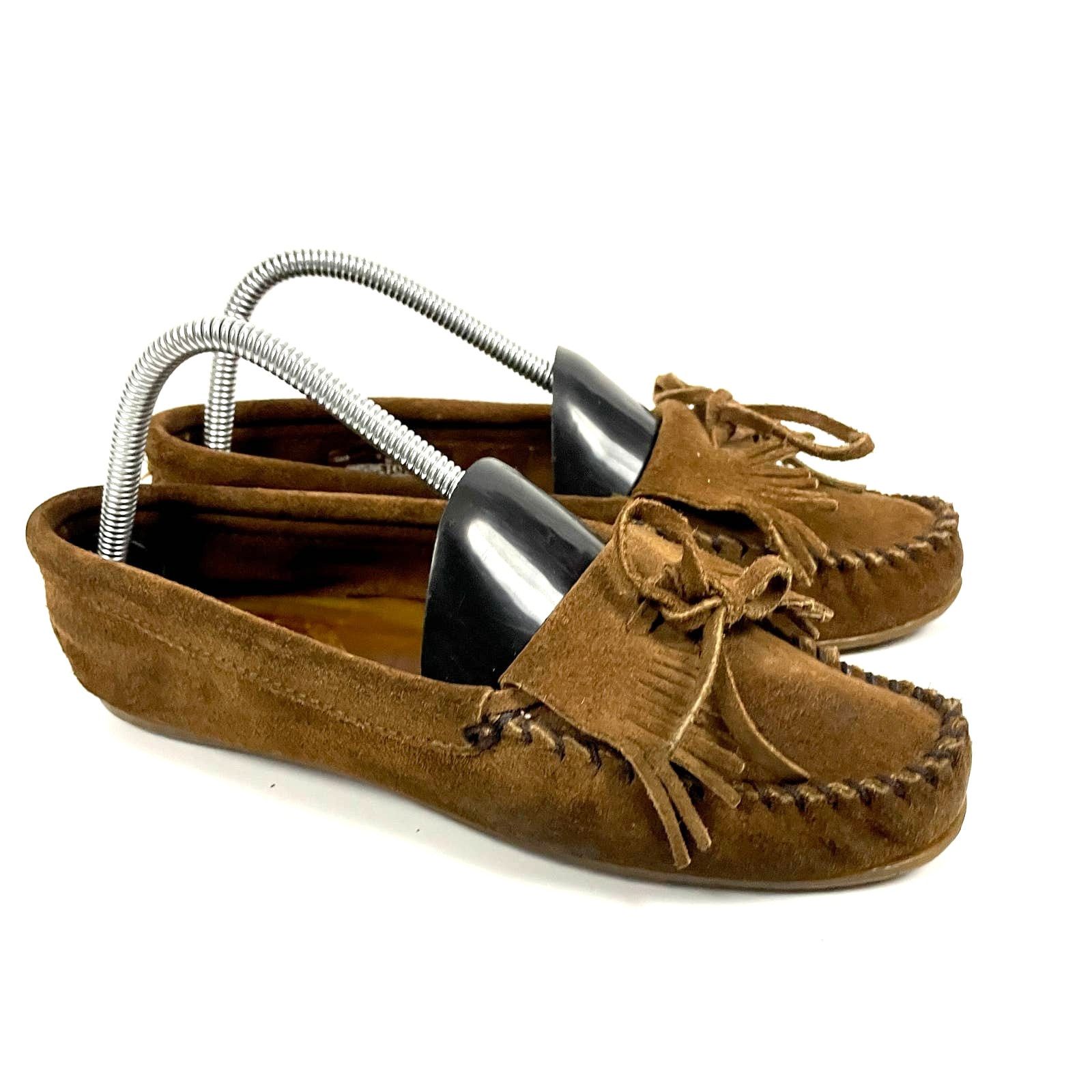 Minnetonka Minnetonka Suede Kilty Moccasins Sz 9 Women's Brown Leather Size US 9 / IT 39 - 2 Thumbnail