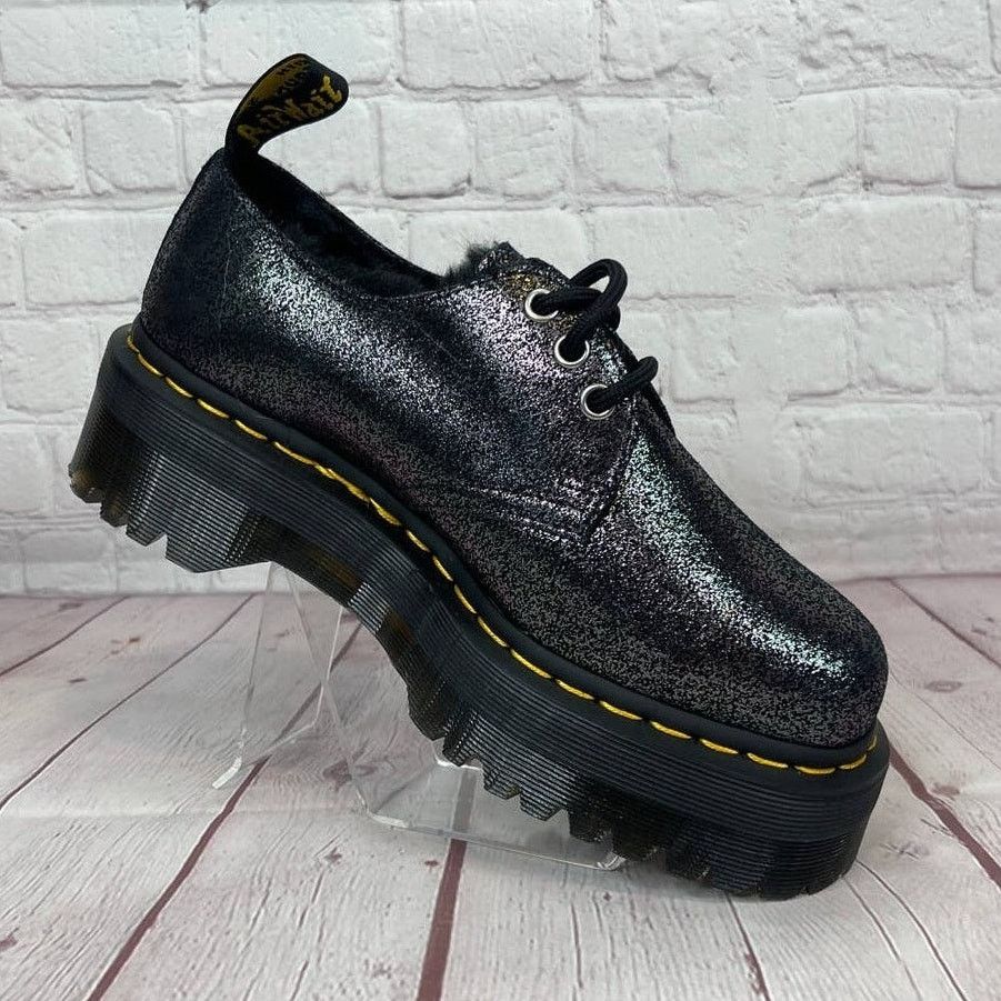 Dr. Martens Dr.Martens Women’s 1461 Quad Faux Fur Lined Platform Shoes Size US 7 / IT 37 - 3 Thumbnail