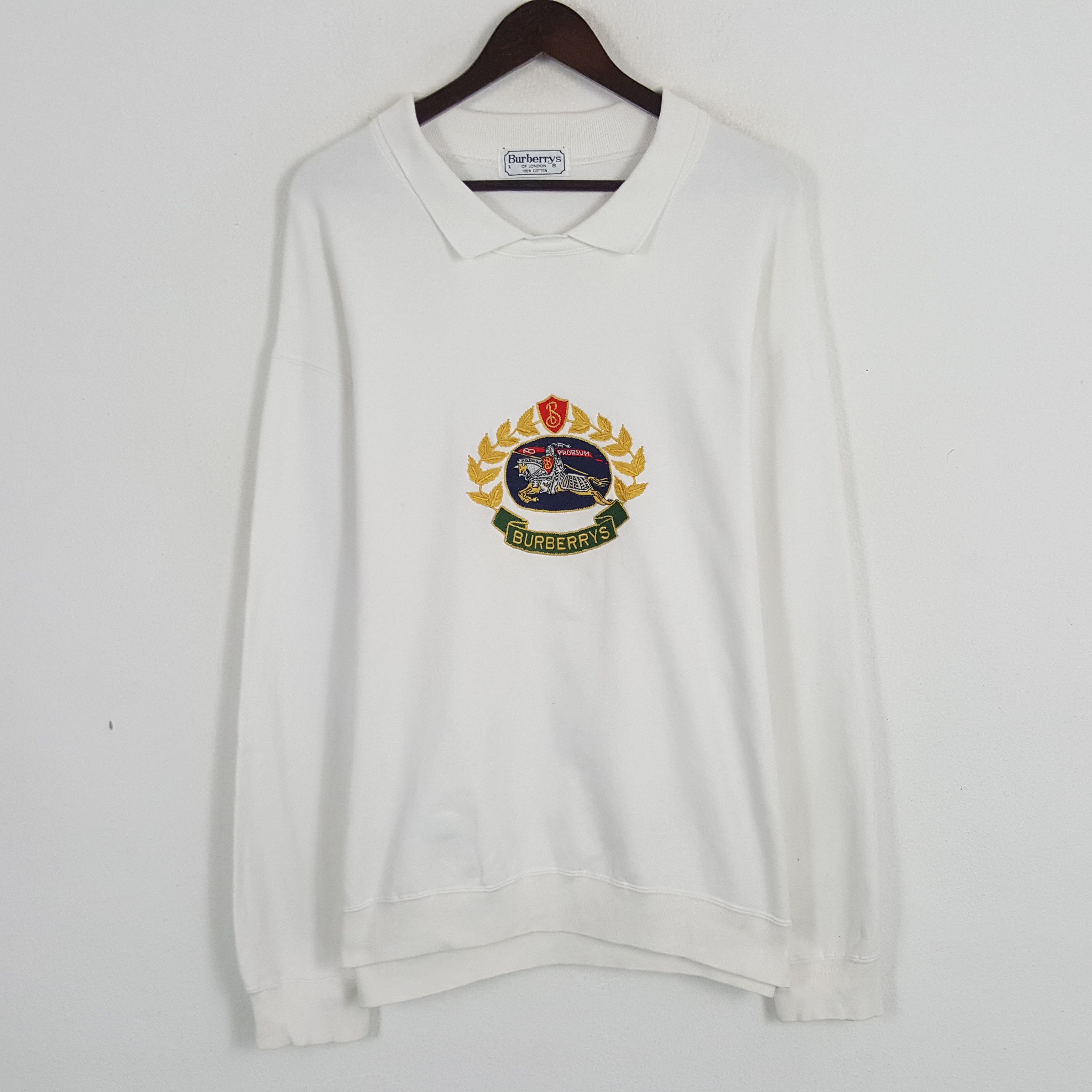 Burberry × Vintage Vintage Burberrys Logo Sweatshirt Size US L / EU 52-54 / 3 - 1 Thumbnail