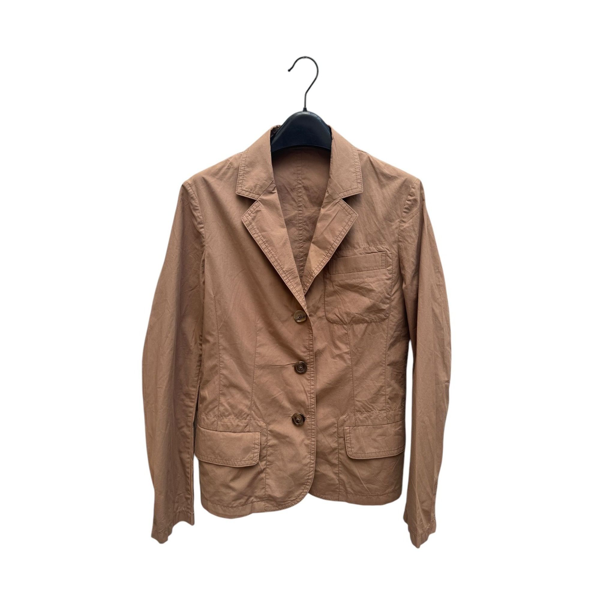 Jil Sander Brown Cotton Blazer Jacket Size S / US 4 / IT 40 - 1 Thumbnail