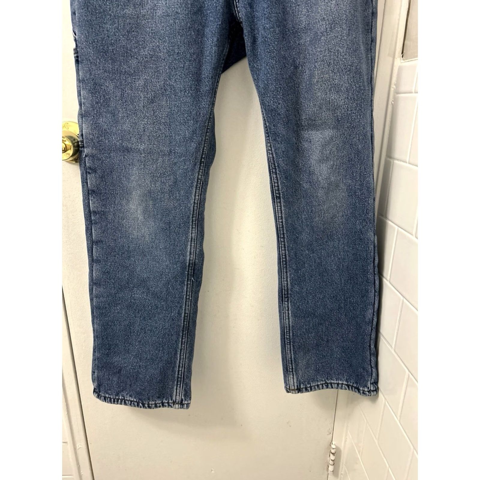Denime Berkley Jensen Jeans Strai ght Leg Flannel Lined Denim Mens 32x30 Blue YKK Pocket 5-Pocket Size US 32 / EU 48 - 3 Thumbnail