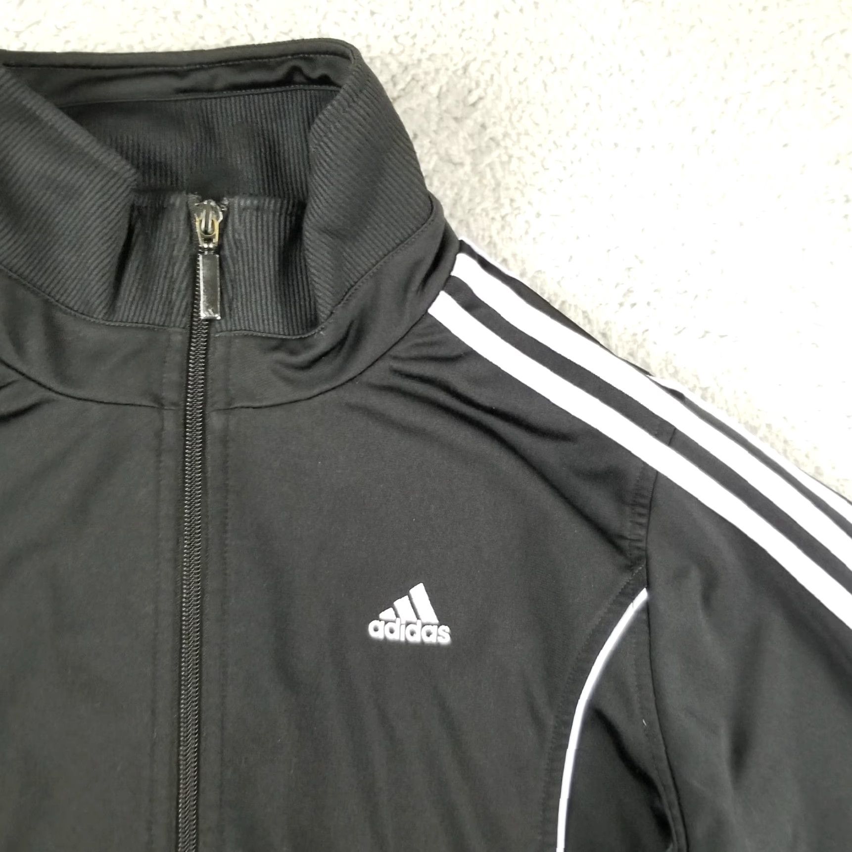 Vintage VINTAGE Adidas Originals Track Jacket Women Medium Black 3-Stripes 2003 Conversation: 90s/2000s style Mens? Size M / US 6-8 / IT 42-44 - 2 Thumbnail