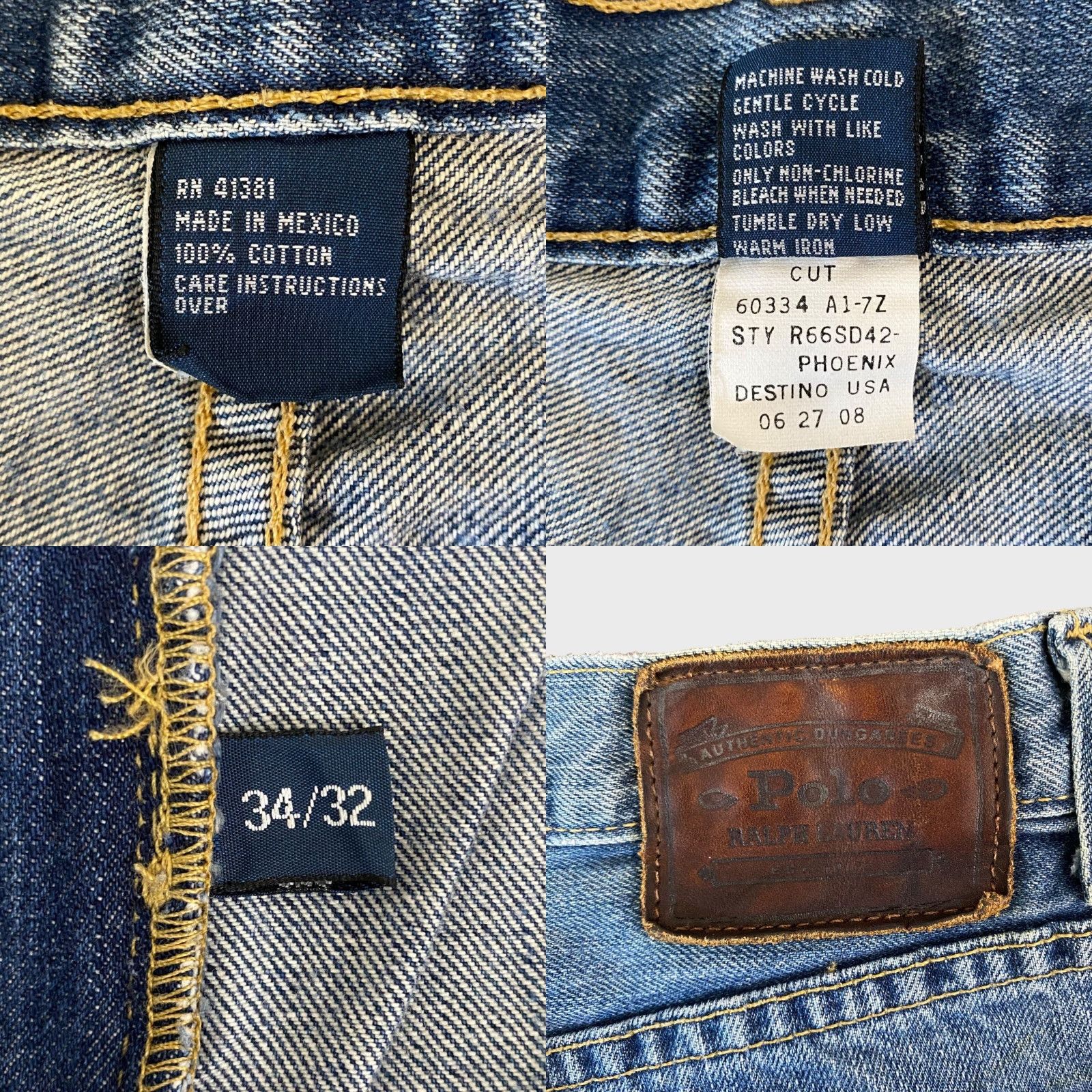 Polo Ralph Lauren VINTAGE Polo Ralph Lauren Denim Jeans Men 34x32 Blue Medium Wash Straight Leg Regular 5-Pocket Mens Size US S / EU 44-46 / 1 - 8 Thumbnail