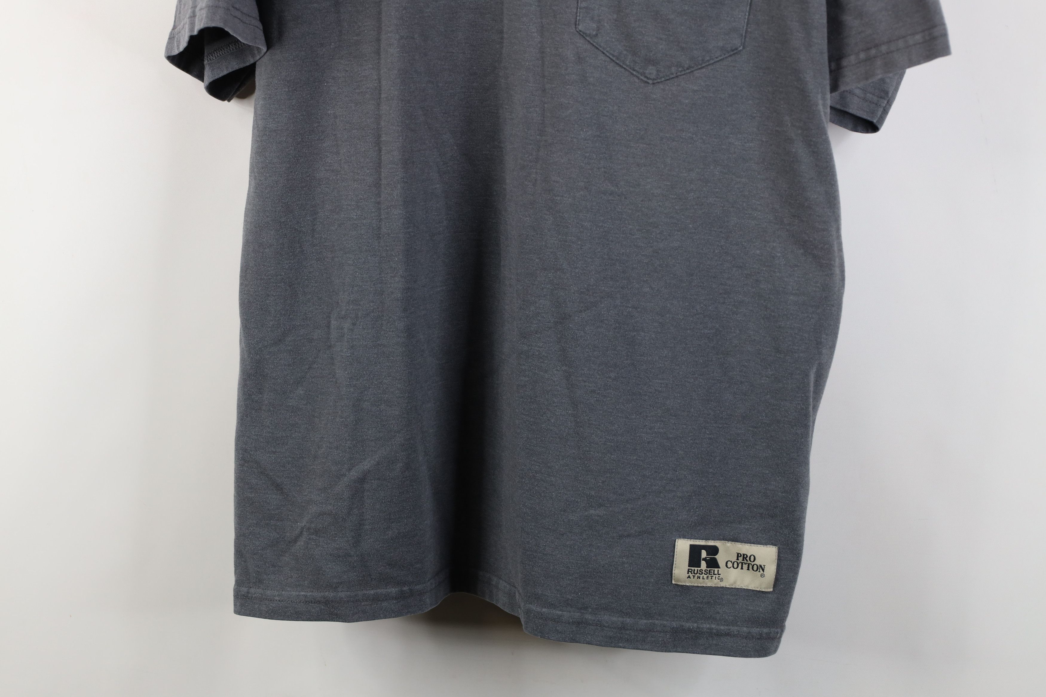 Russell Athletic Vintage 90s Y2K Russell Athletic Blank Pocket T-Shirt Gray Size US L / EU 52-54 / 3 - 3 Thumbnail