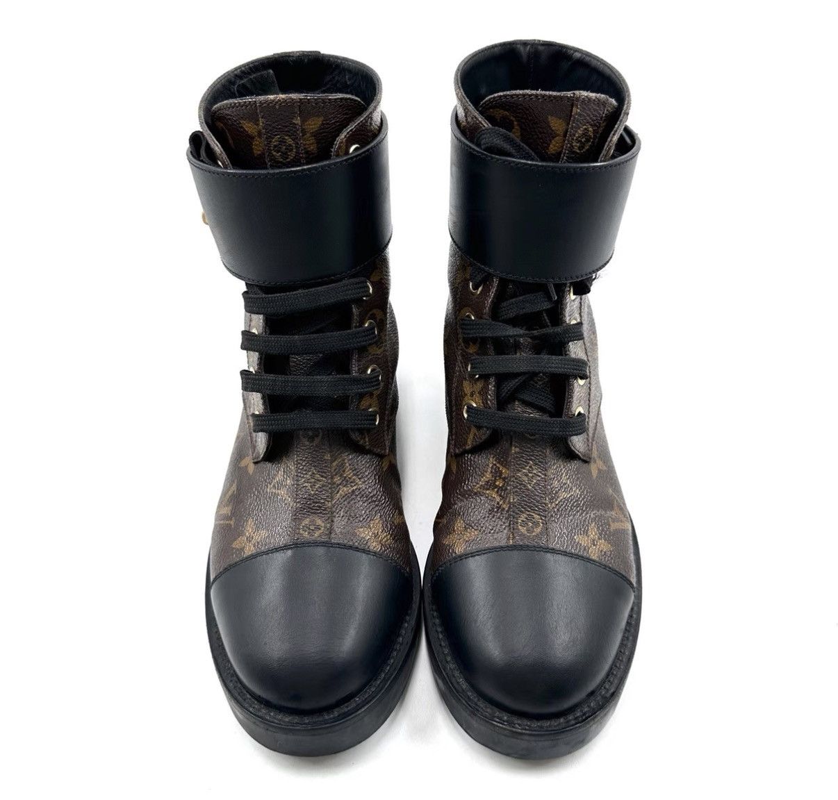 Louis Vuitton Louis Vuitton LV Leather-Paneled Ankle Martin Boots K12 Size US 7 / IT 37 - 2 Thumbnail