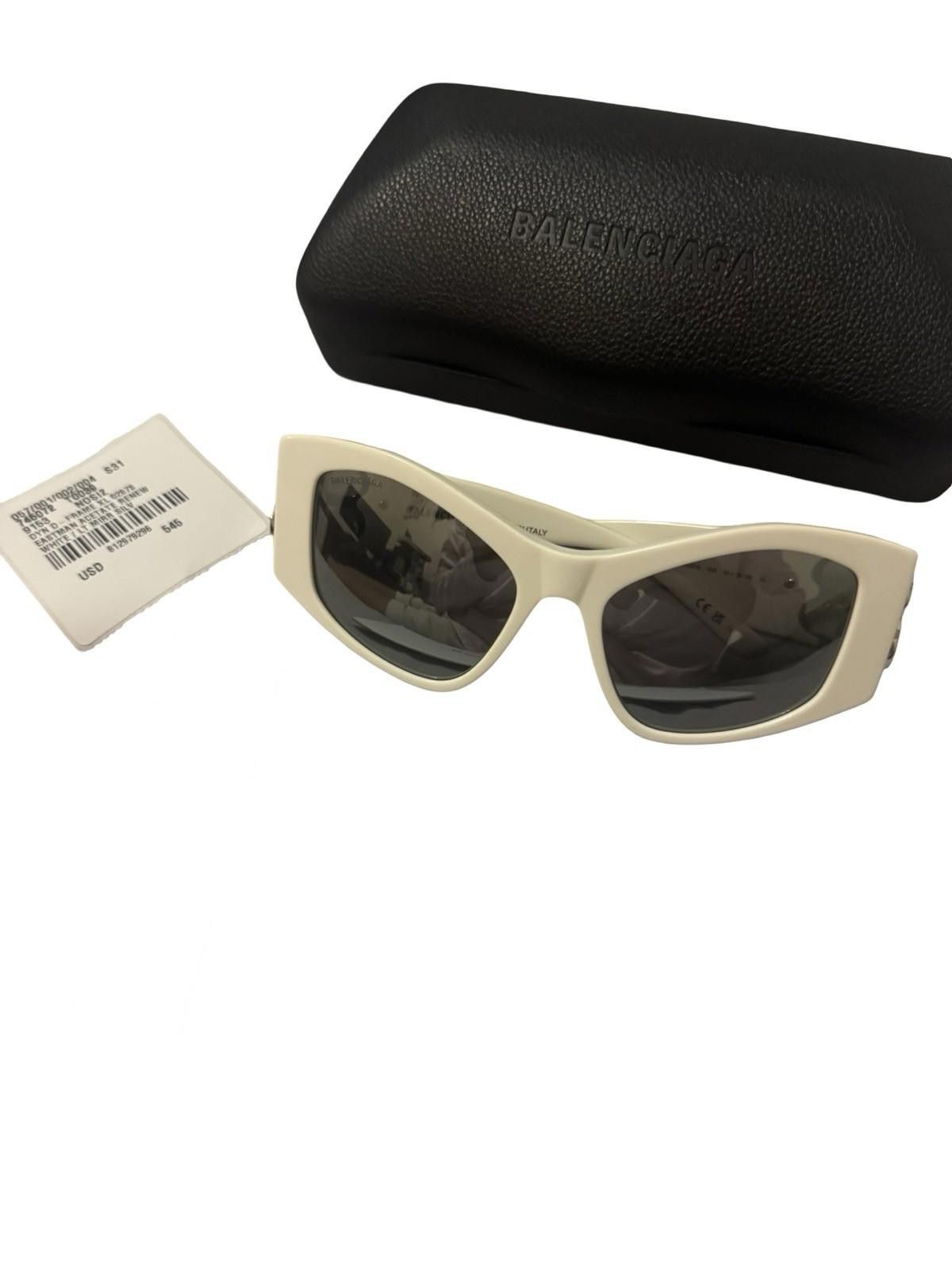Balenciaga Balenciaga Dyna Frame XL Sunglasses White/Light Silver Size ONE SIZE - 1 Thumbnail