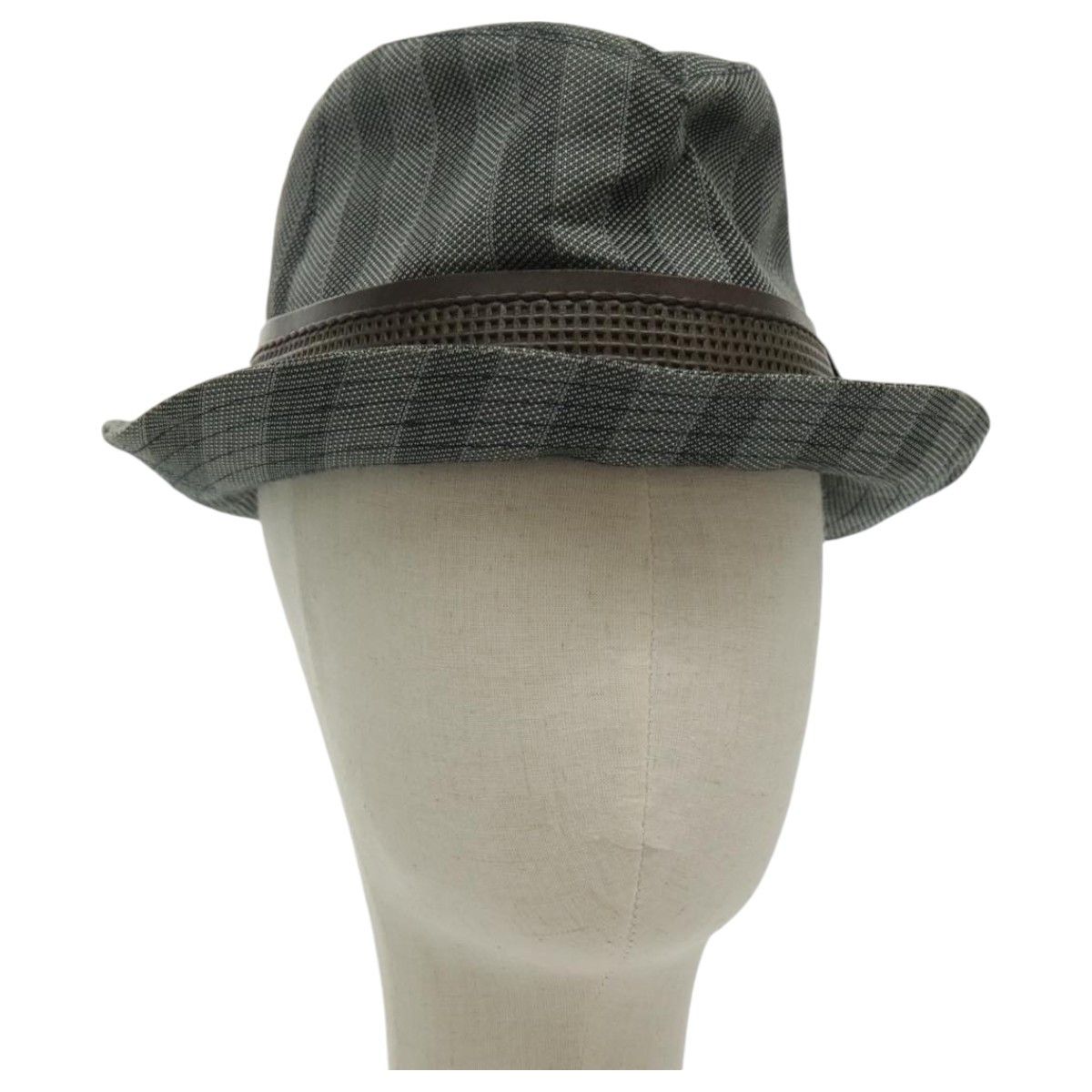 LOUIS VUITTON Hat Cotton S Gray LV Auth bs19057