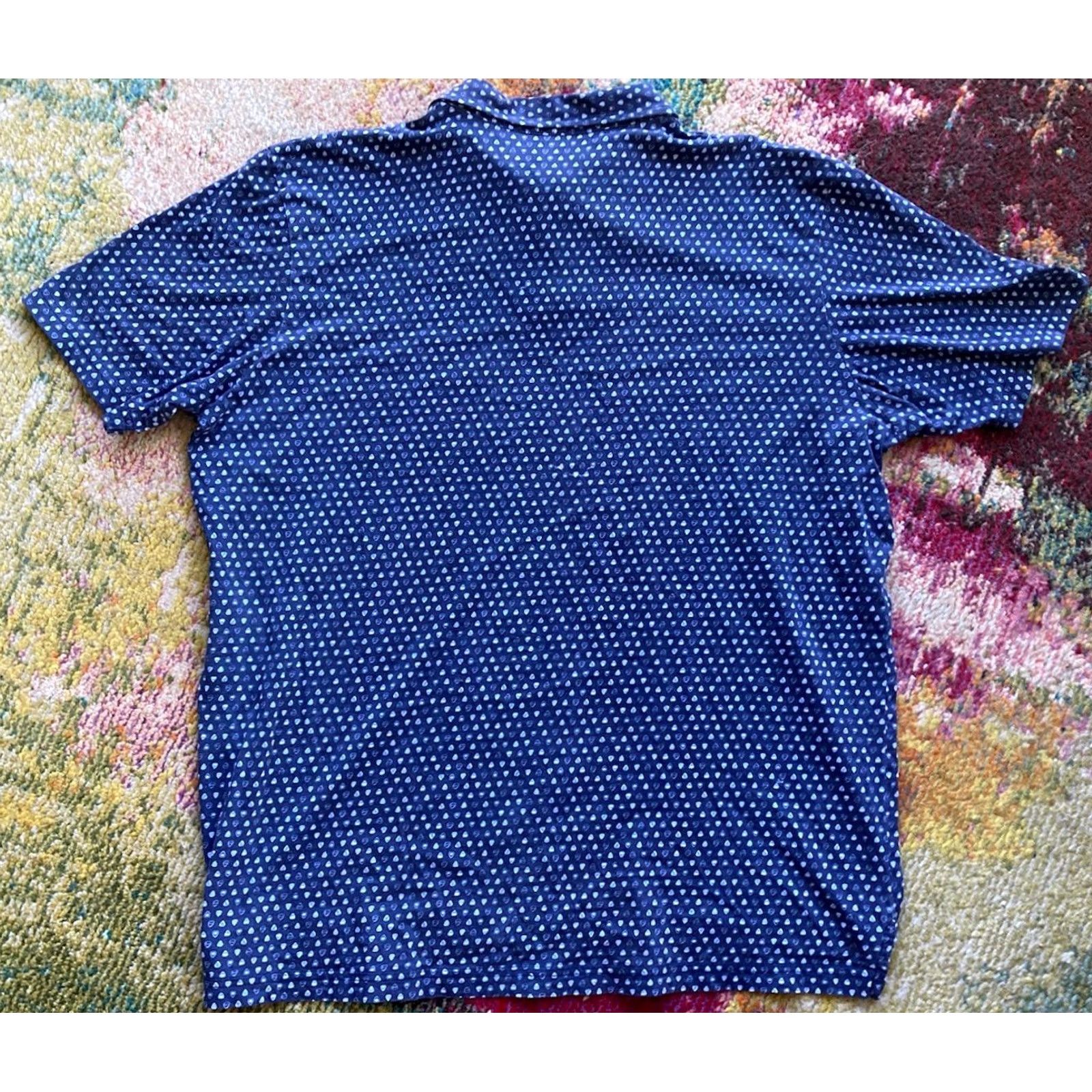 Peter Millar Peter Millar Polo Shirt Mens XL Navy Blue All Over Print AOP Golf Pima Cotton Size US XL / EU 56 / 4 - 8 Thumbnail