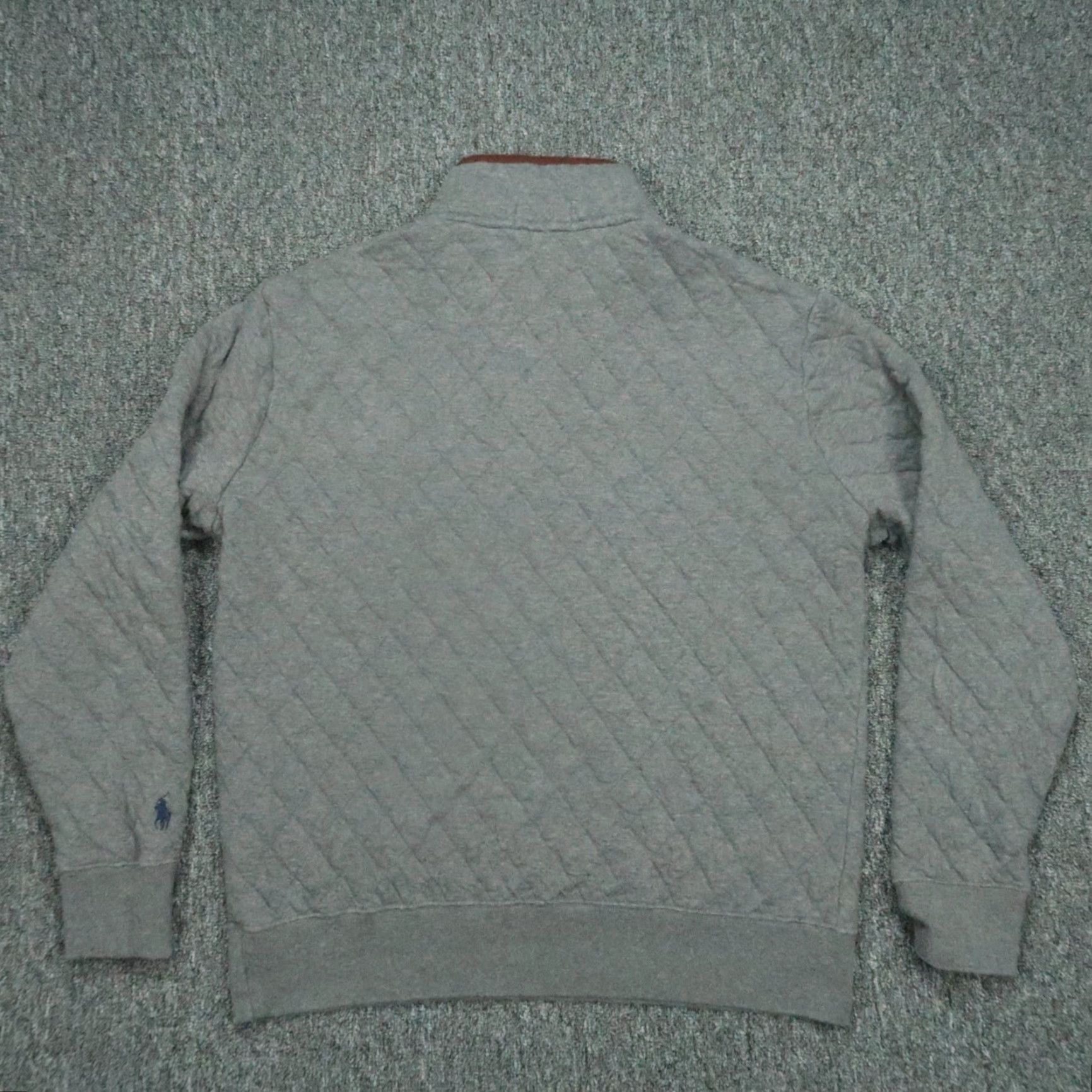 Polo Ralph Lauren Polo Ralph Lauren Pullover Shirt Mens Medium Gray Quilted Fleece Mock Neck Long Sleeve Sweater All Seasons Winter, Fall, Spring Mens Size US M / EU 48-50 / 2 - 6 Thumbnail