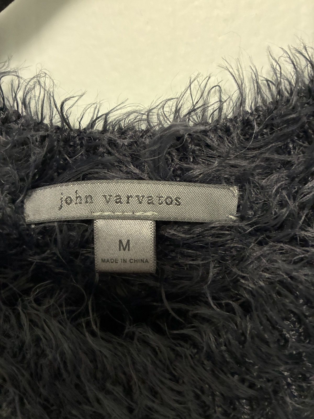 John Varvatos Black Fuzzy Sweater medium Size US M / EU 48-50 / 2 - 8 Thumbnail