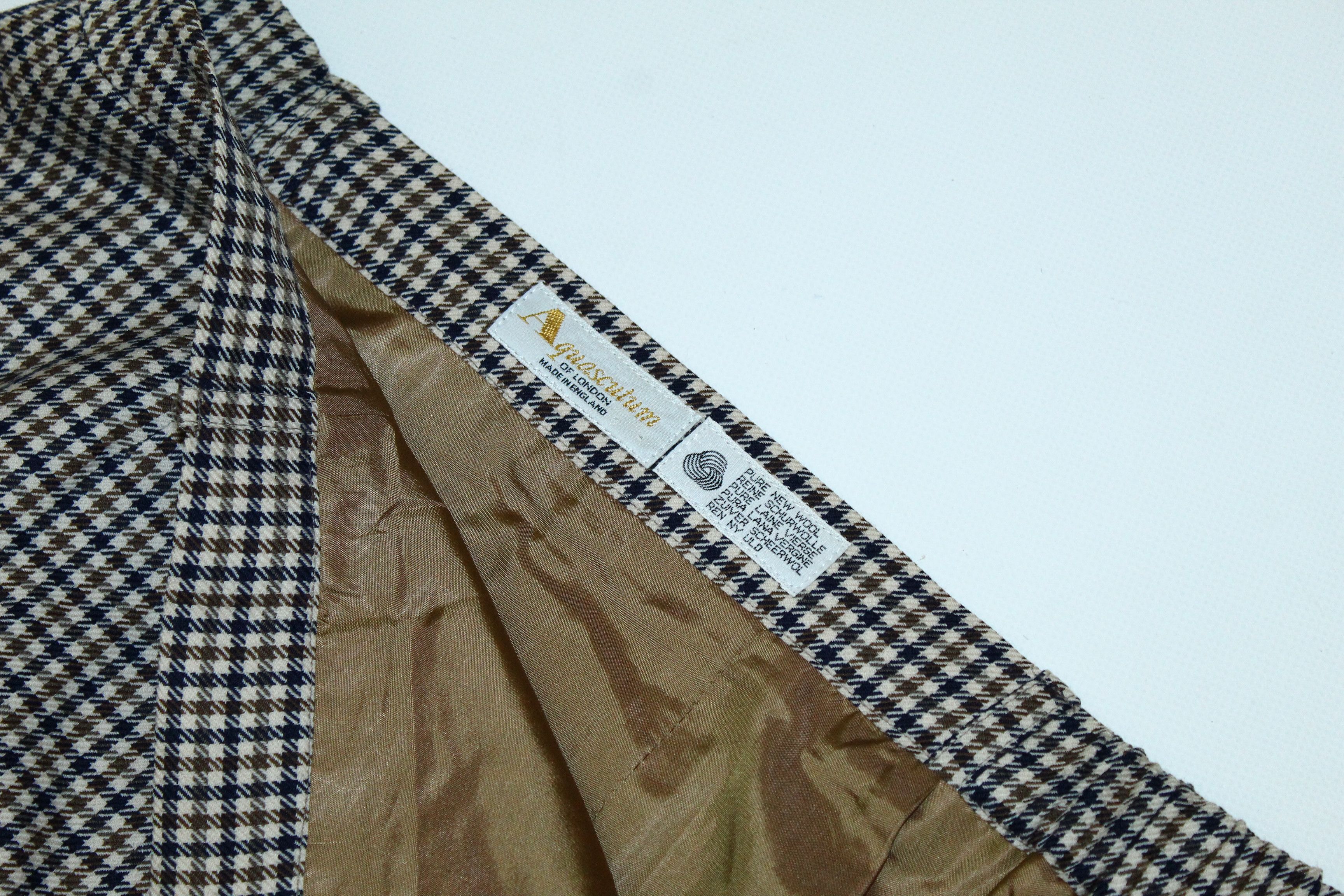 Aquascutum VTG Aquascutum York Club Checker Wool Trapeze Skirt Size 34" / US 12 / IT 48 - 6 Thumbnail