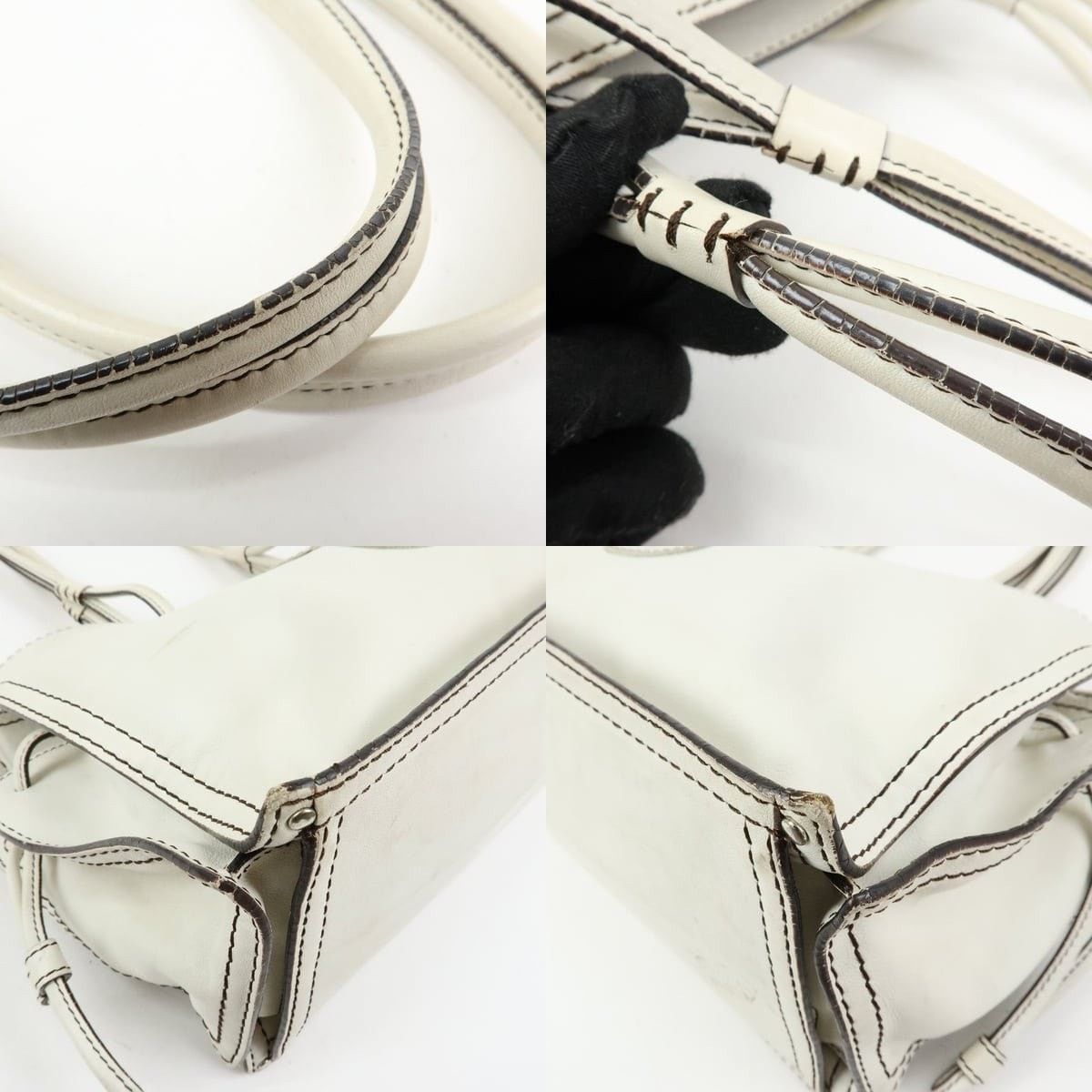 Loewe Loewe Anagram Shopper Calfskin Shoulder Bag White Size ONE SIZE - 4 Thumbnail