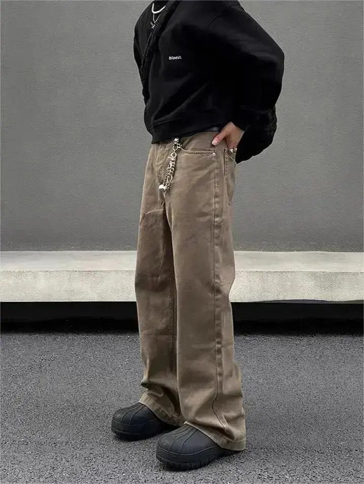 Japanese Brand Retro straight leg micro flared brown jeans Size US 32 / EU 48 - 3 Thumbnail