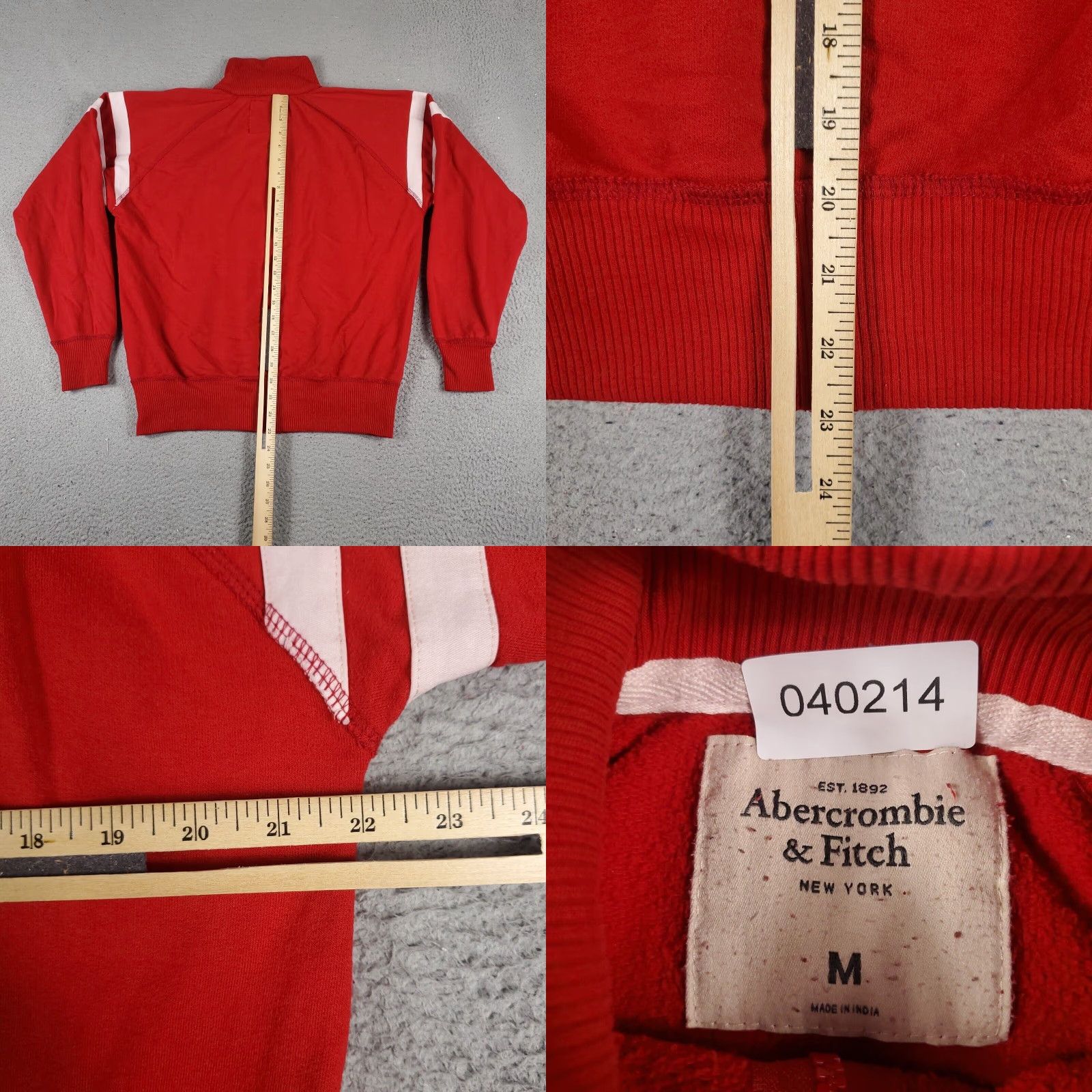 Abercrombie & Fitch Abercrombie Fitch Mens Medium Red Full Zip Up Outdoors Sweater Size US M / EU 48-50 / 2 - 8 Thumbnail