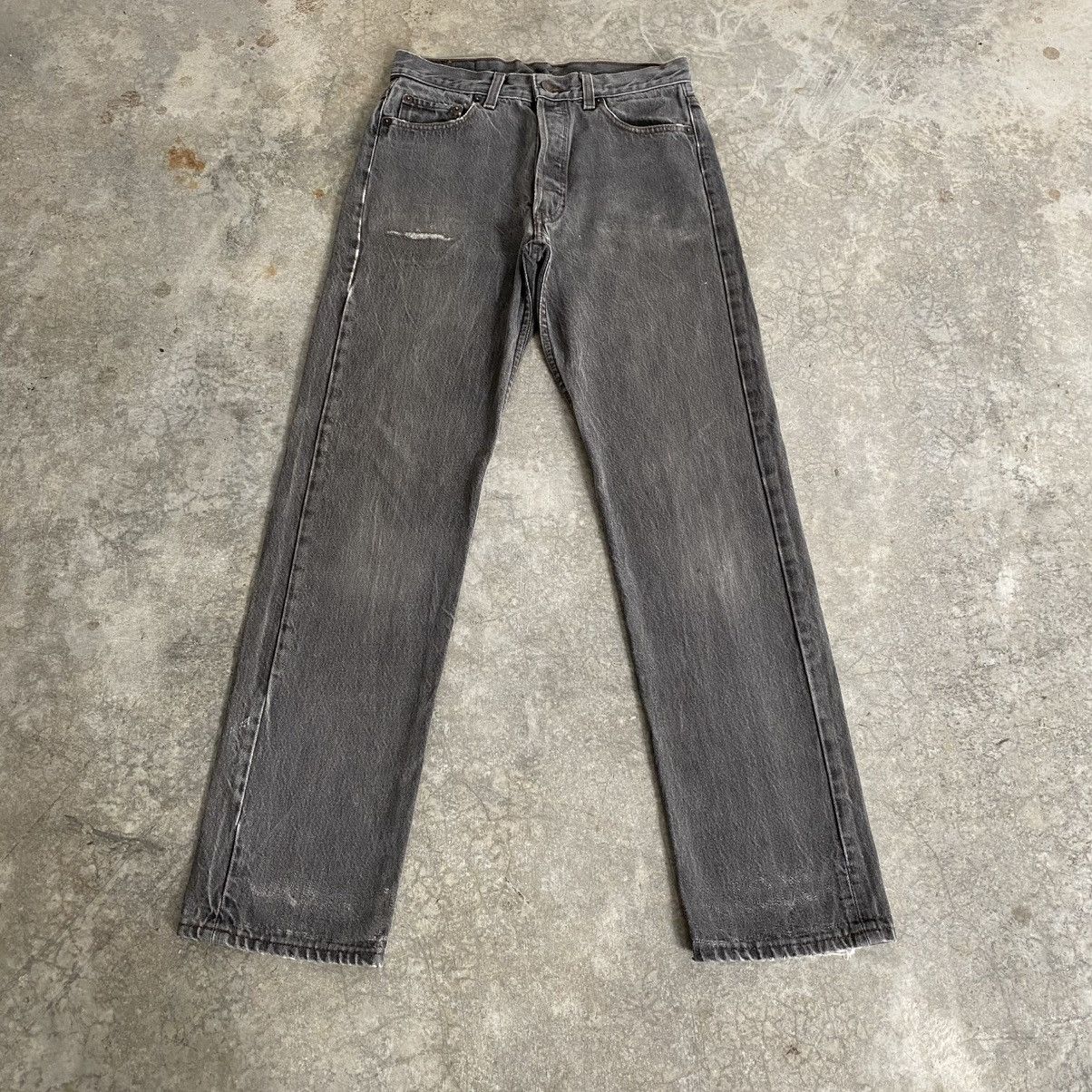 Levi's Size 29x31 Vintage 1990 Levis 501 Faded Black Denim Jeans Size US 29 - 2 Thumbnail