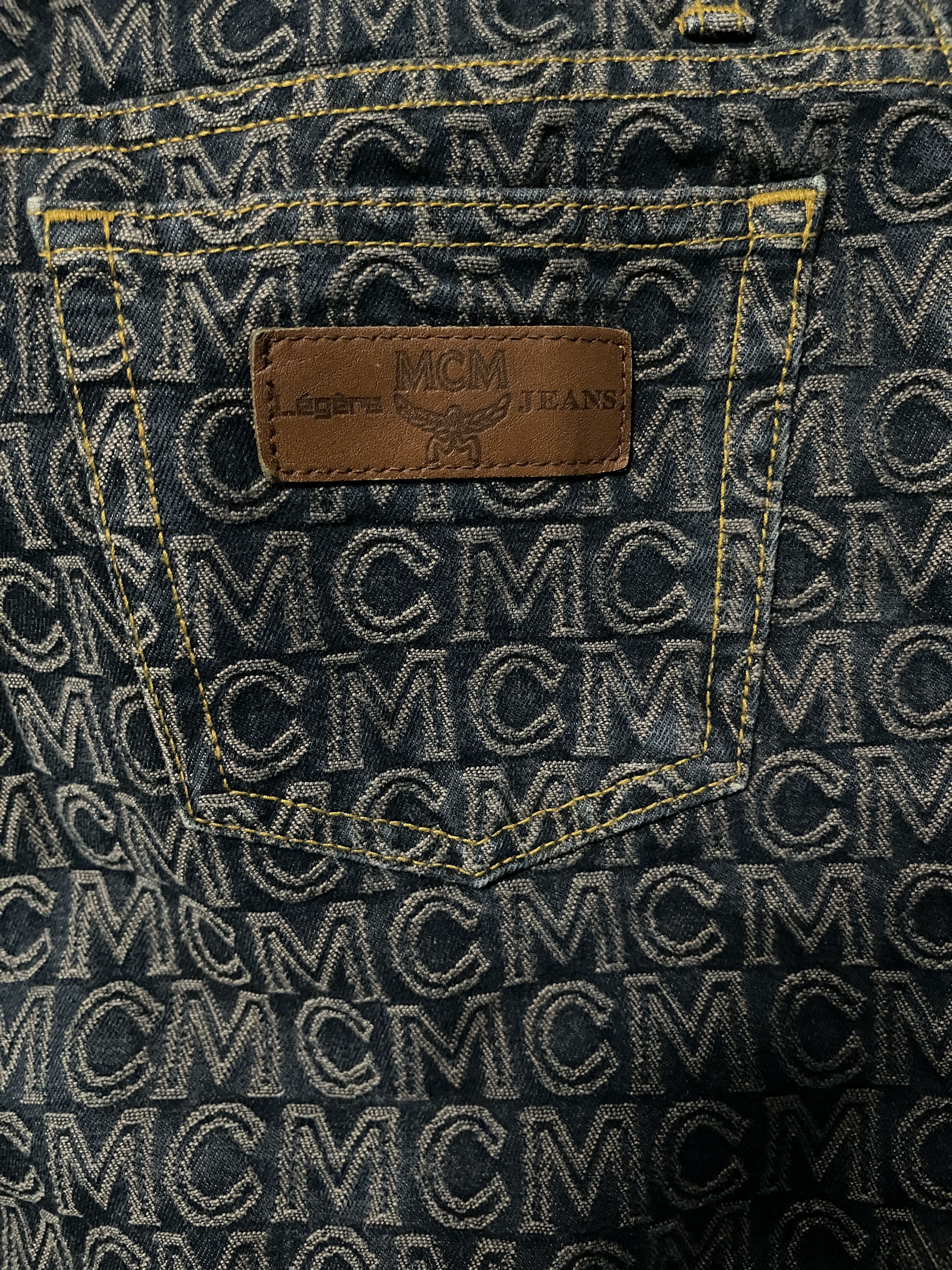 Designer × MCM Vintage MCM Legere Monogram Blue Jeans 1990 Size 26" / US 2 / IT 38 - 9 Thumbnail