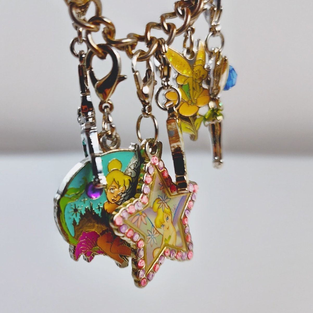 Disney Disney Tinker Bell 6 Charm Silver-Toned Bracelet Size ONE SIZE - 5 Thumbnail