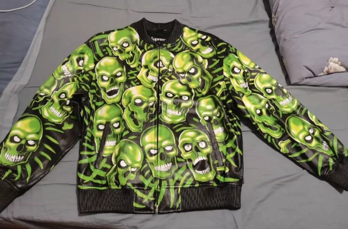Supreme Supreme Glow-in-the-Dark Skull Leather Jacket L New Size US L / EU 52-54 / 3 - 1 Thumbnail