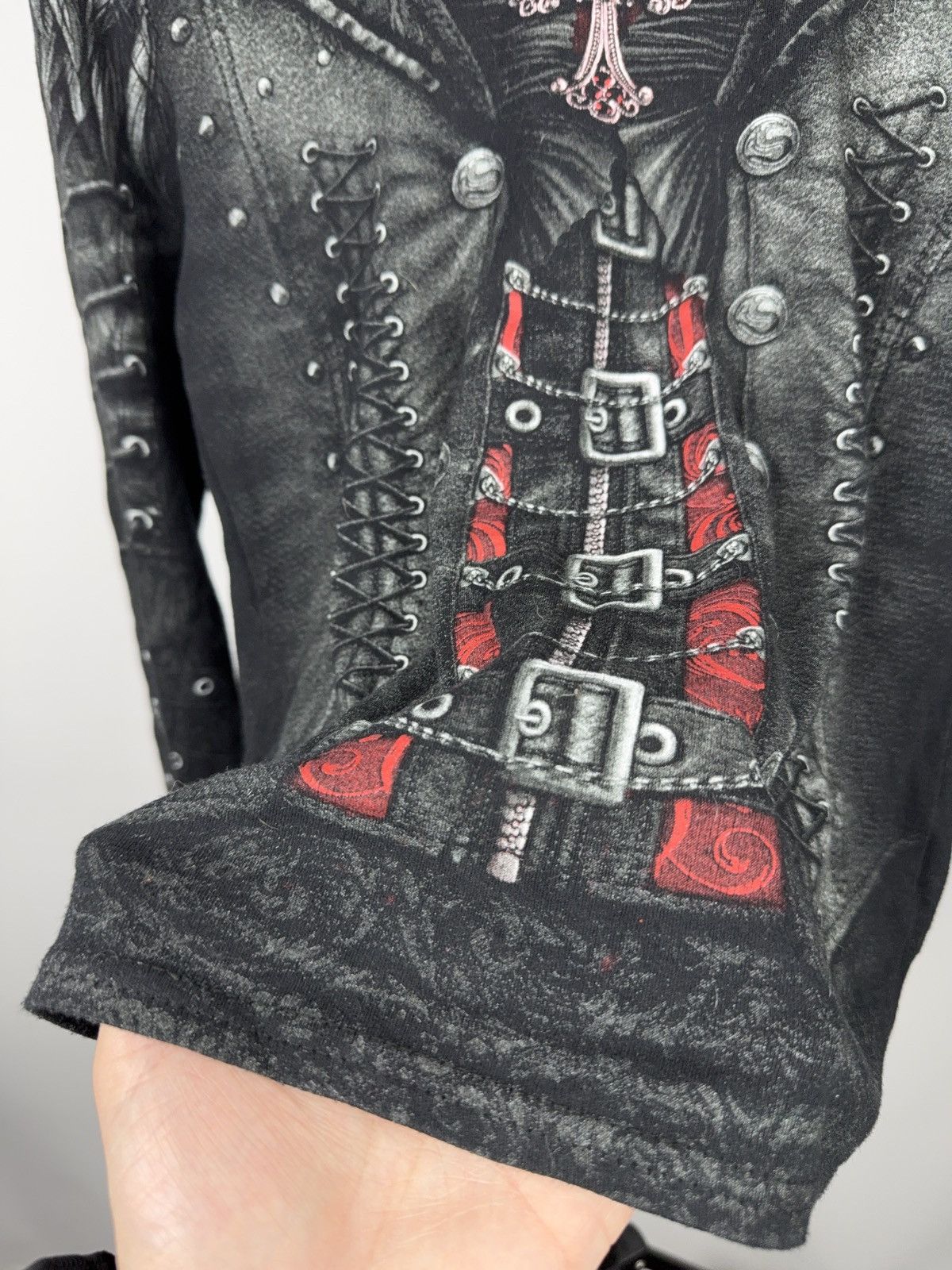 Japanese Brand Spiral Direct Gothic Punk Vampire Corset Skull Long Sleeve M Size M / US 6-8 / IT 42-44 - 8 Thumbnail