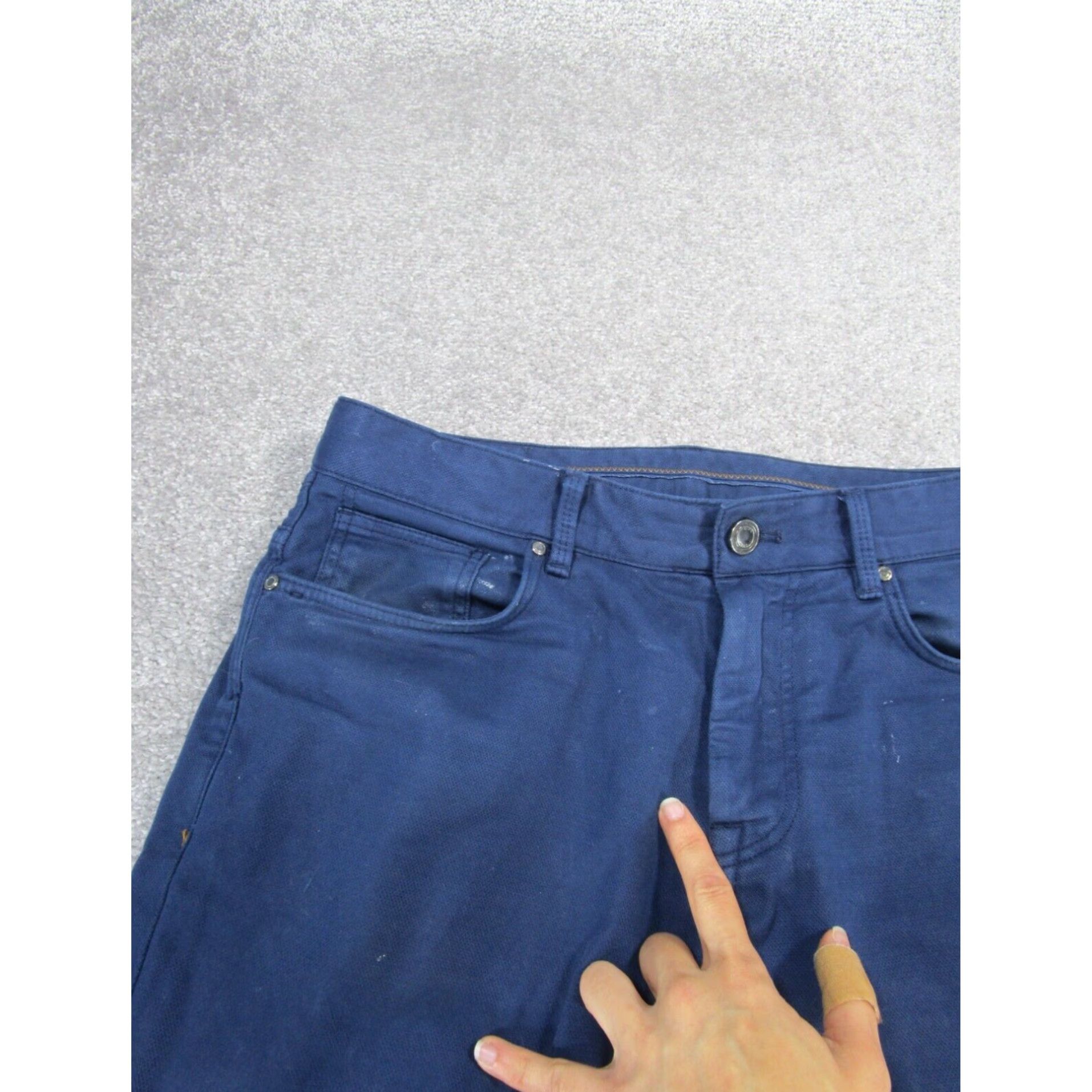 Zara Mens Zara Dark Blue Cotton Skinny Fit 30 Pants Size US 30 / EU 46 - 6 Thumbnail