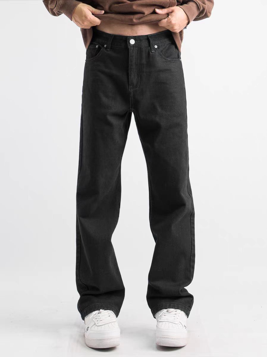 Japanese Brand × Jean Black straight baggy casual high street jeans Size US 34 / EU 50 - 2 Thumbnail