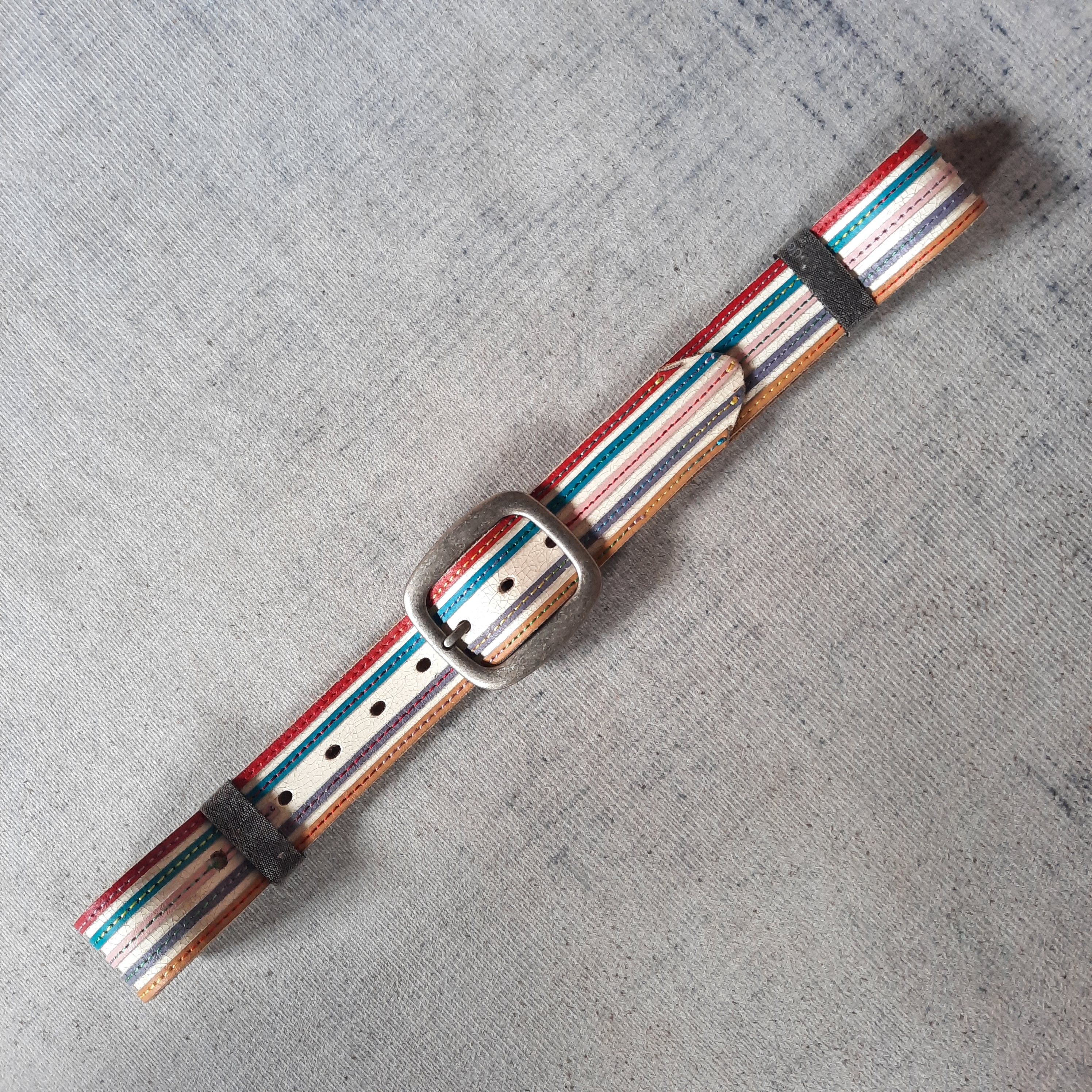 14th Addiction 🧵 Japanese craft garrison multicolor rainbow leather belt Size ONE SIZE - 9 Thumbnail