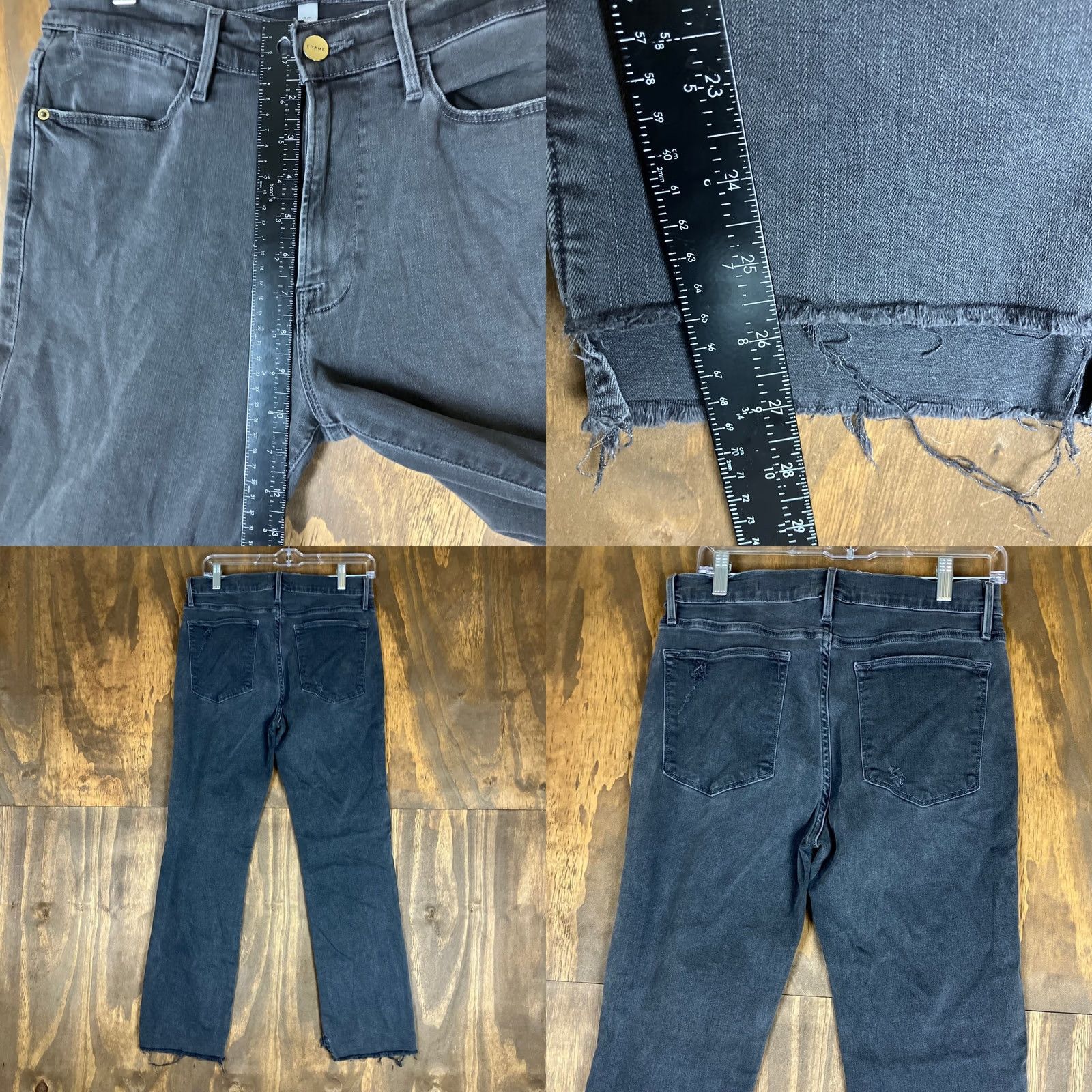 Frame Frame Jeans Black Denim Mid Rise Le High Straight Stretch 30 Women’s Size 30" / US 8 / IT 44 - 8 Thumbnail