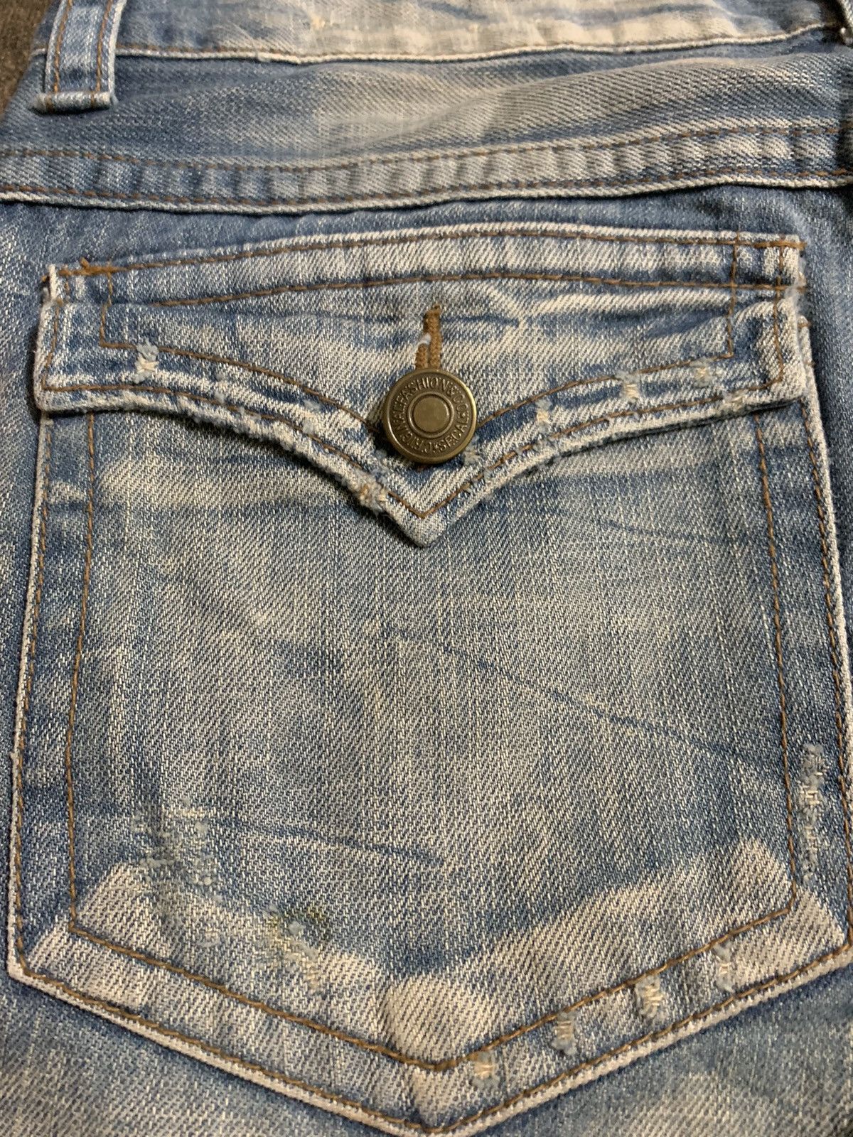 If Six Was Nine FLARE DISTRESSED stone wash agate label japanese designer Size US 32 / EU 48 - 14 Thumbnail