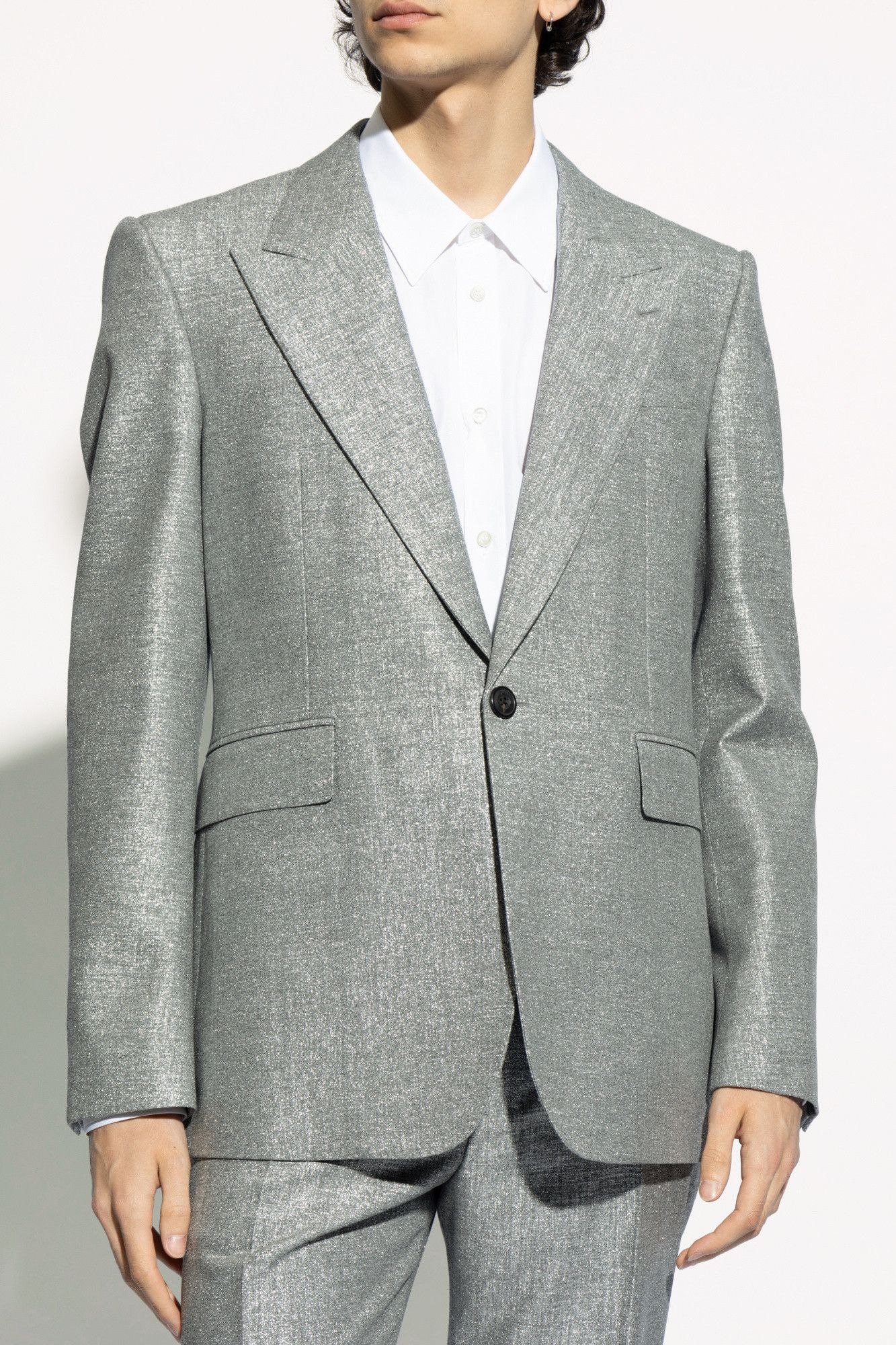 Alexander McQueen o1bcso1str0725 Peak Jacket in Silver Size US XL / EU 56 / 4 - 3 Thumbnail