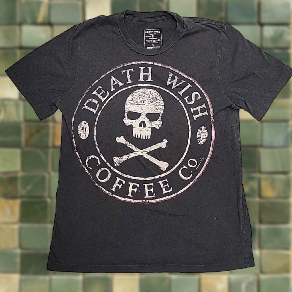 Vintage Death Wish Coffee Shirt Men L Black Short Sleeve Crewneck Casual Made in USA Size US L / EU 52-54 / 3 - 1 Thumbnail