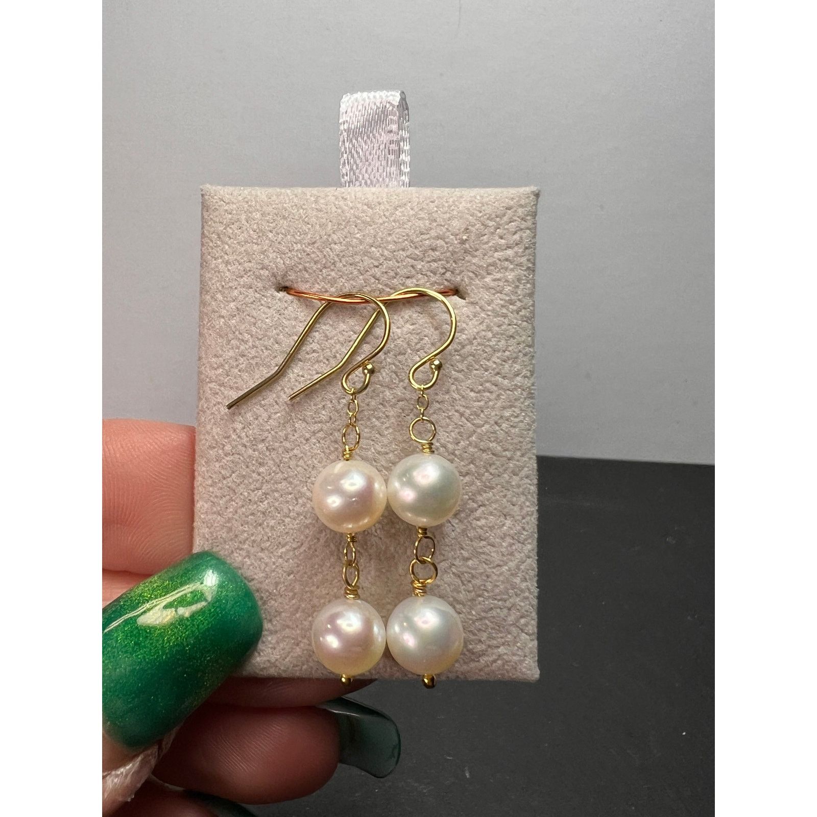 Other Cultured pearl dangle earrings in gold over sterling silver Size ONE SIZE - 1 Thumbnail