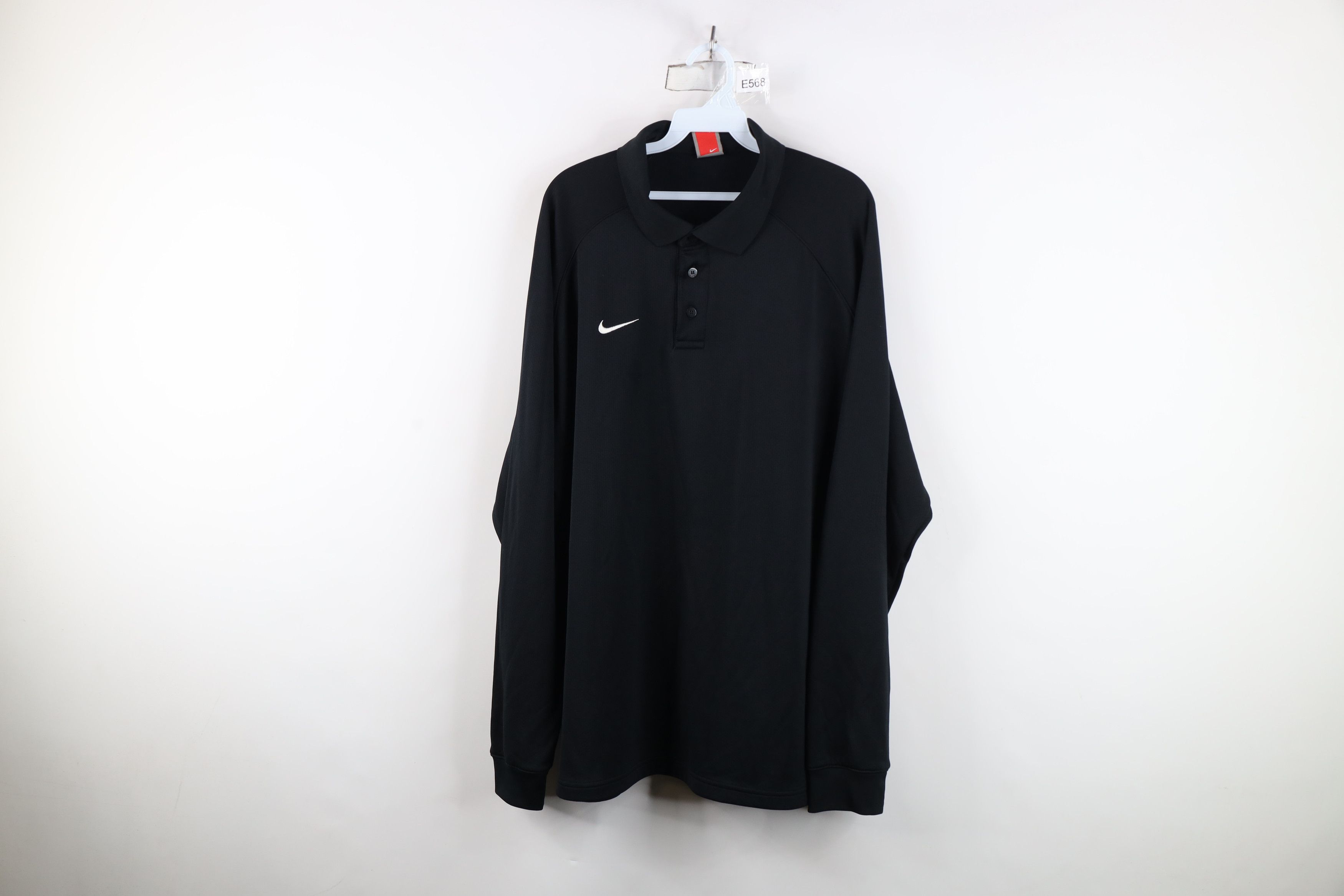 Nike Vintage Nike Mini Swoosh Mesh Heavyweight Long Sleeve Polo Size US XL / EU 56 / 4 - 1 Thumbnail