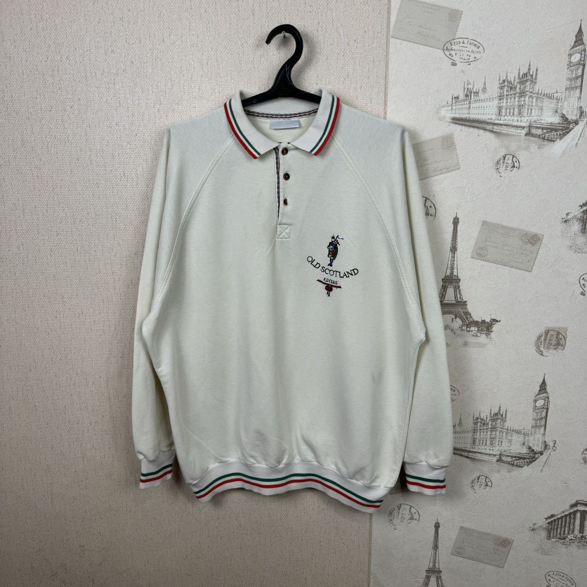 Adidas Vintage Adidas Old Scotland Sweartshirt Sz L Beige Mens Size US L / EU 52-54 / 3 - 1 Thumbnail