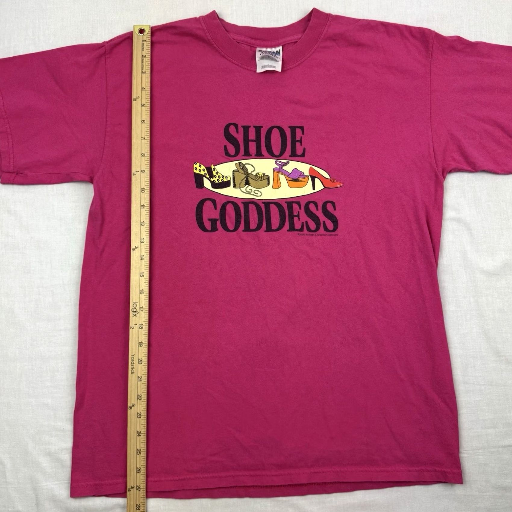 Gildan VINTAGE Shoe Goddess T Shirt Womens Large Pink Shopping Funny Humor Y2K 2000 Designer Size L / US 10 / IT 46 - 6 Thumbnail