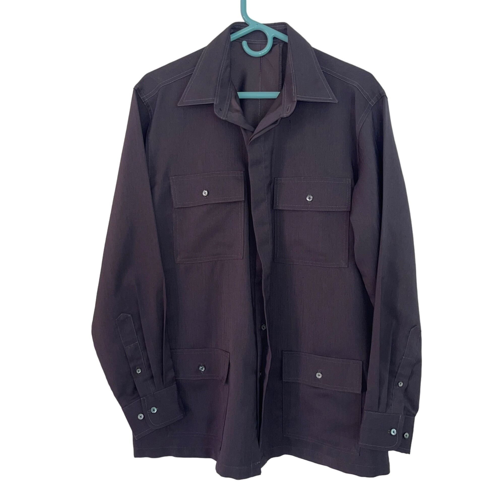 Other Vintage Mens Shirt Jacket Size Large Purple Safari Size US L / EU 52-54 / 3 - 1 Thumbnail