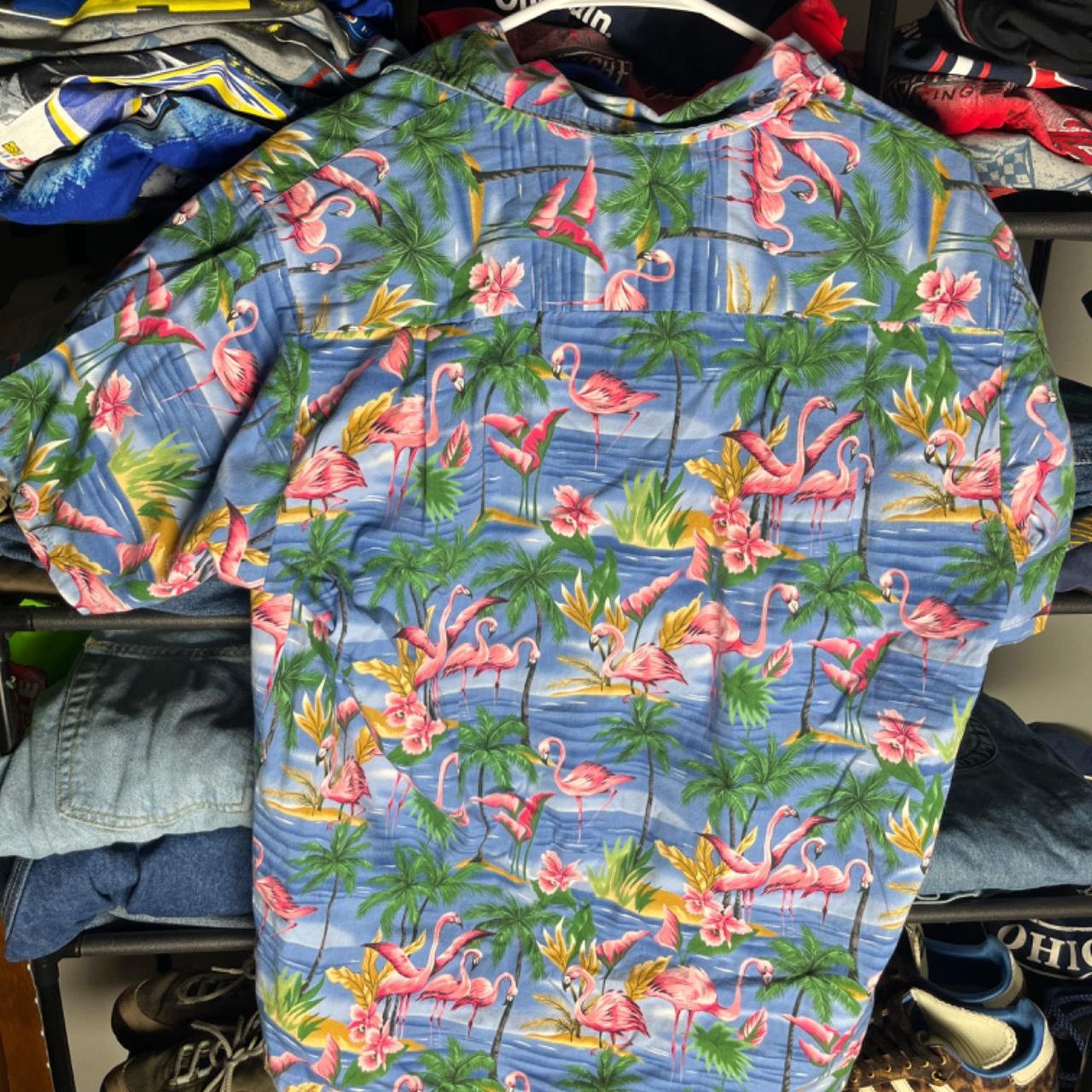 Other Vintage RJC Hawaiian Flamingo button up Shirt Size US L / EU 52-54 / 3 - 3 Thumbnail