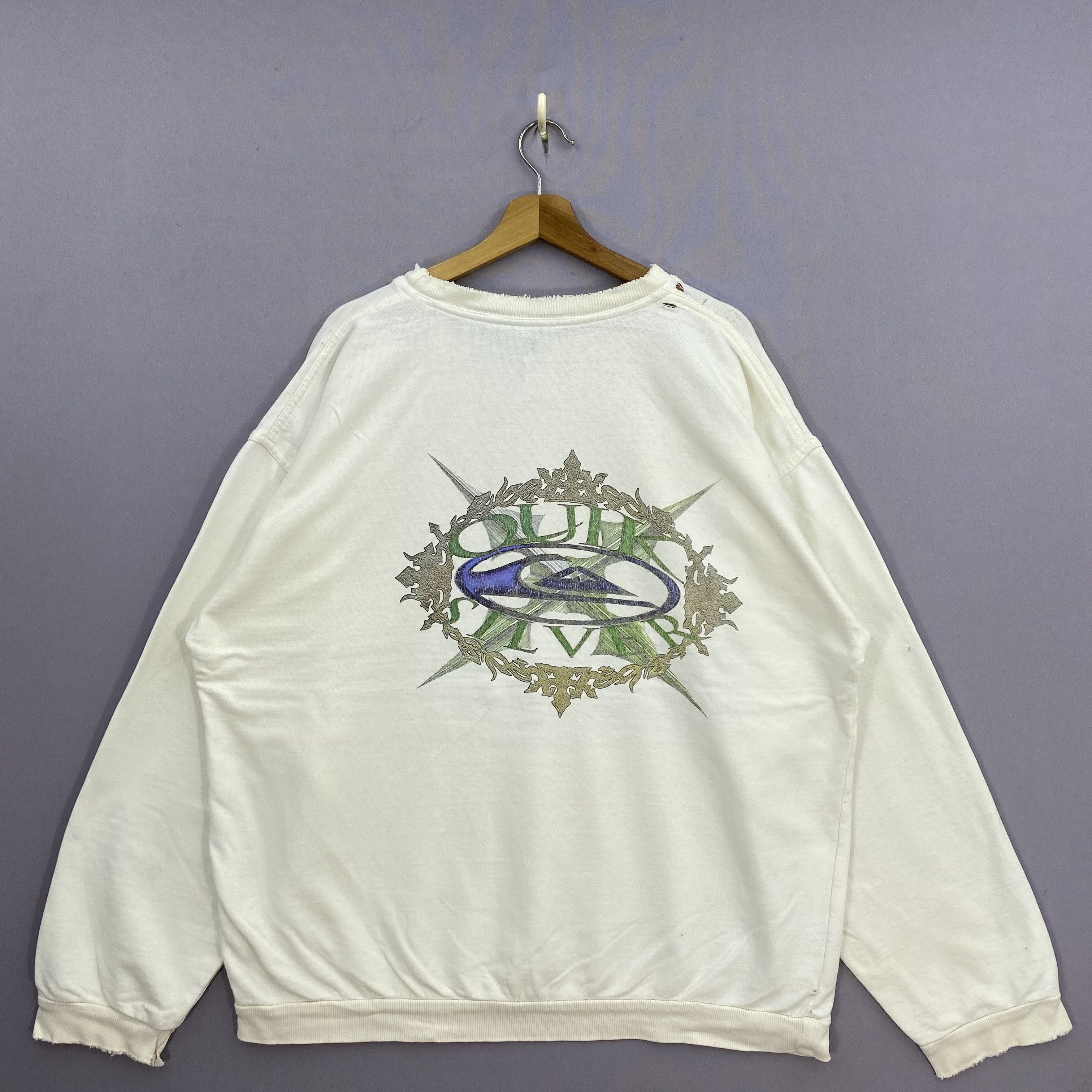 Quiksilver Vintage 90s Distressed Quiksilver Sweatshirt Surfware Size US XXL / EU 58 / 5 - 2 Thumbnail