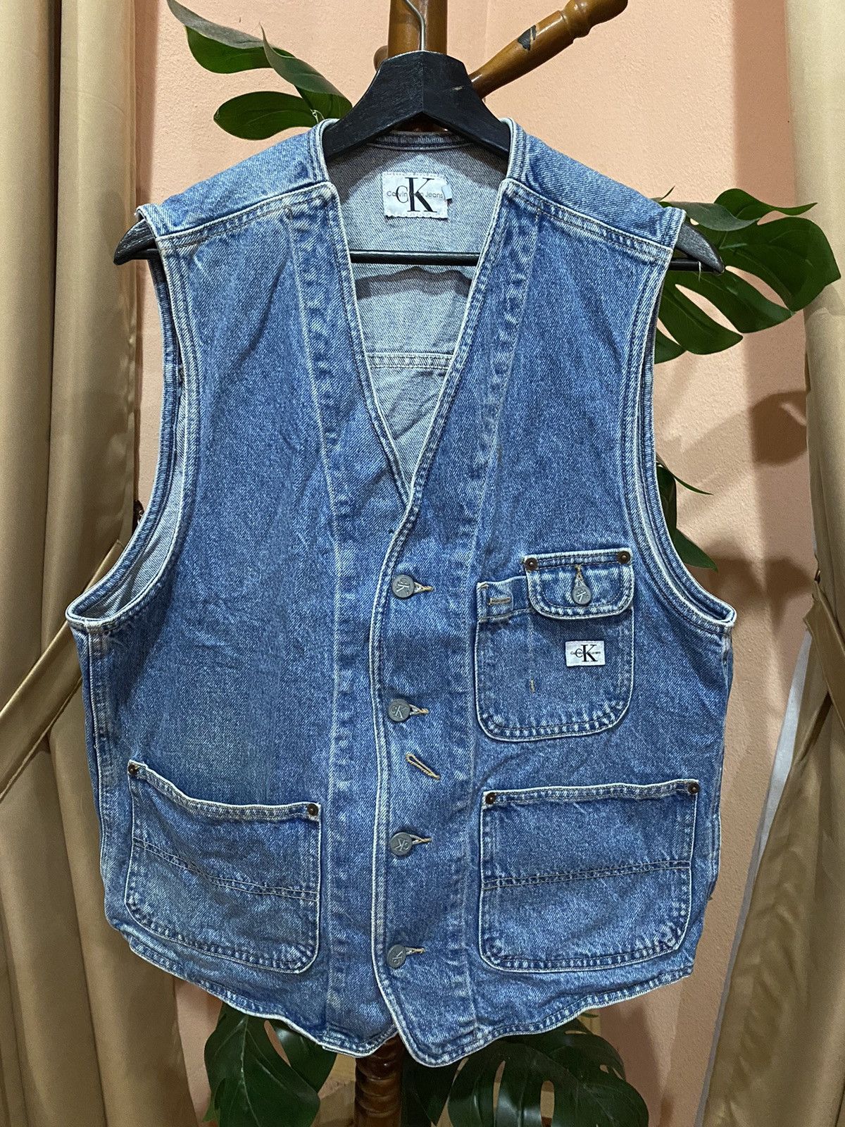 Calvin Klein Calvin Klein Denim Vest – Classic Vintage CK Jean Style Size US M / EU 48-50 / 2 - 1 Thumbnail