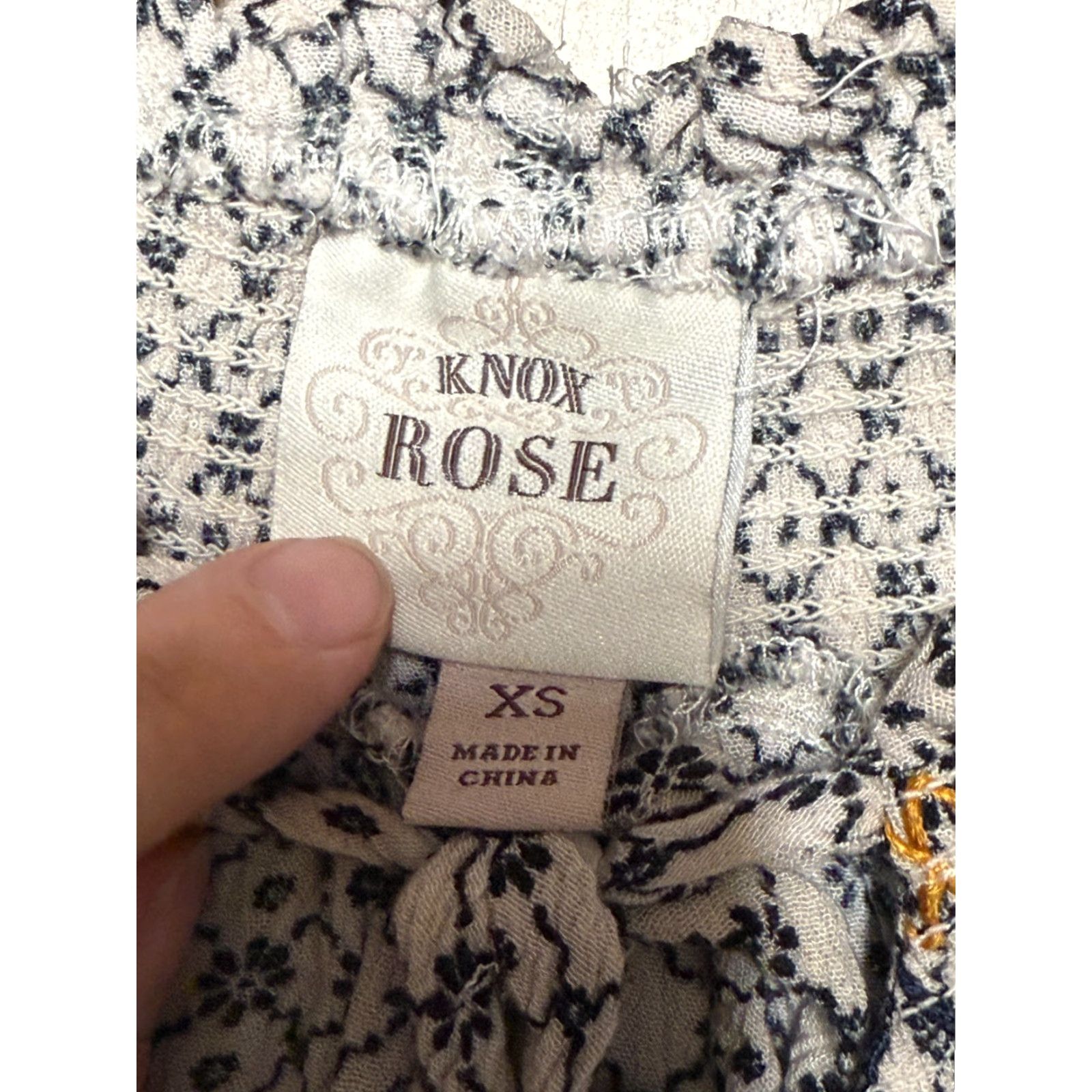 Vintage Knox Rose Blouse Womens XS White Orange Red Blue Allover Print Short Sleeve Regular Size XS / US 0-2 / IT 36-38 - 5 Thumbnail