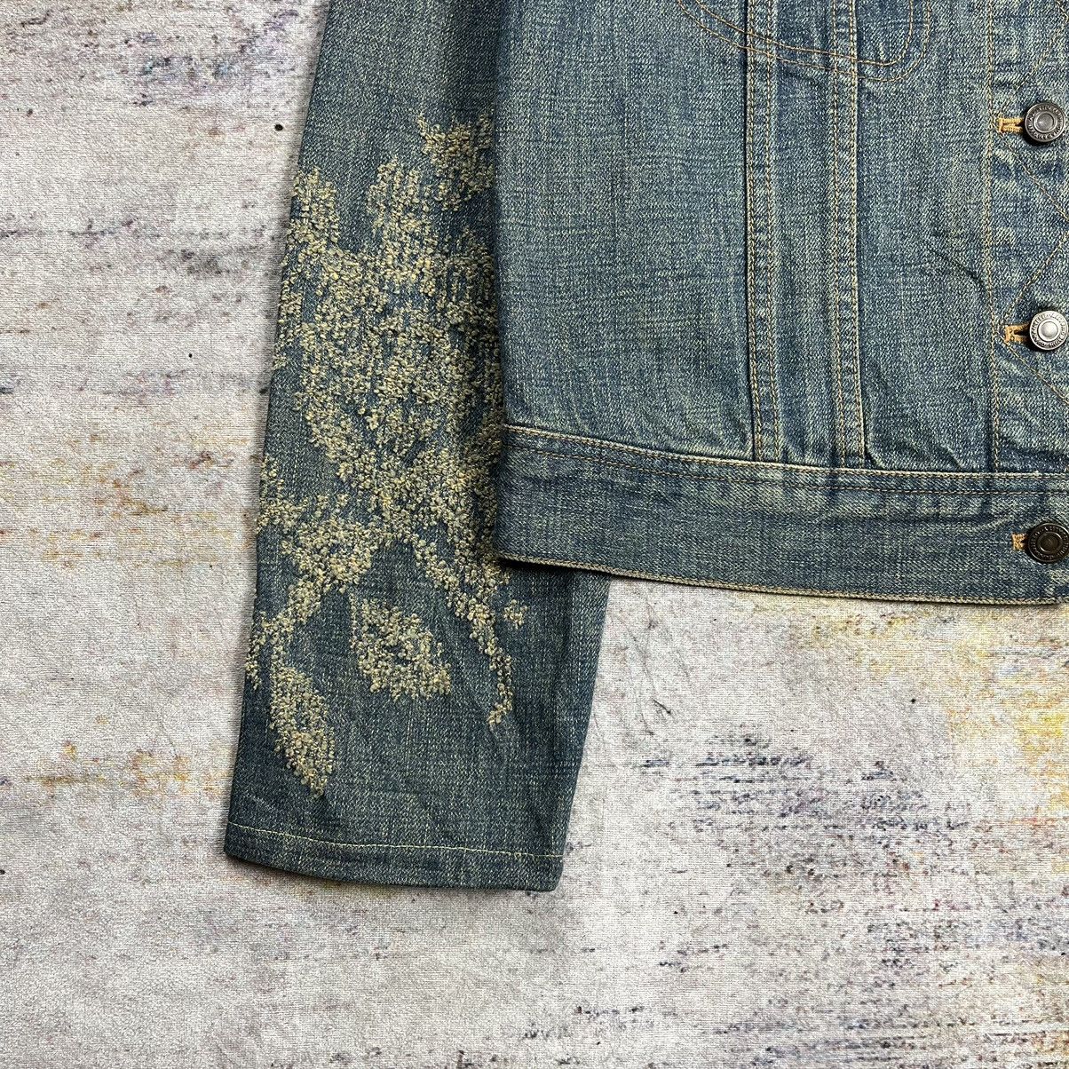 Issey Miyake Yuki Torii distressed / jacquard cropped denim jacket Size M / US 6-8 / IT 42-44 - 7 Thumbnail